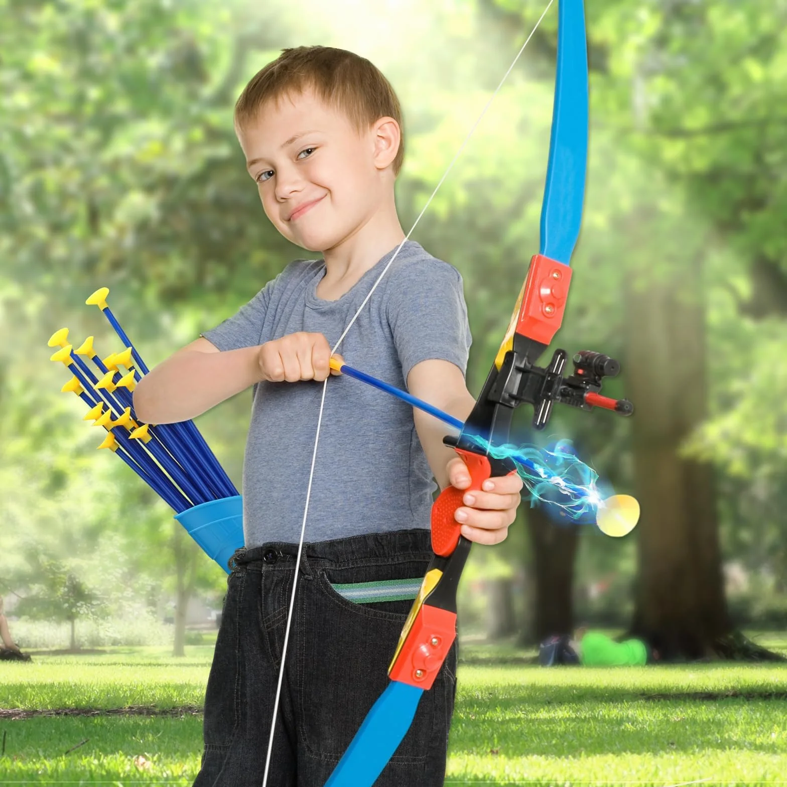 Ventouse Flèches 42 cm avec Carquois, Accessoires de Tir à Larc, Ensemble pour Enfants