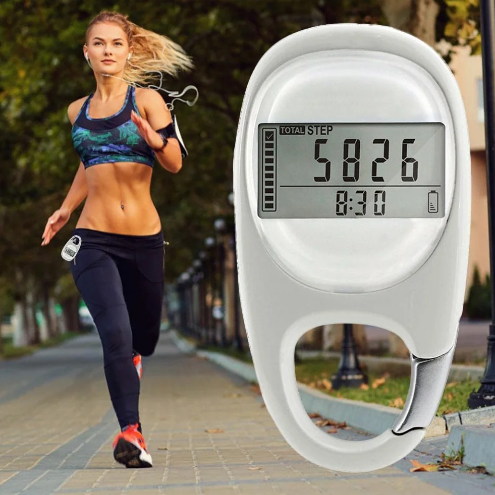 ThreeH Podomètre Numérique 3D Compteur de Pas avec Clip pour Marche Fitness Tracker d'Activité
