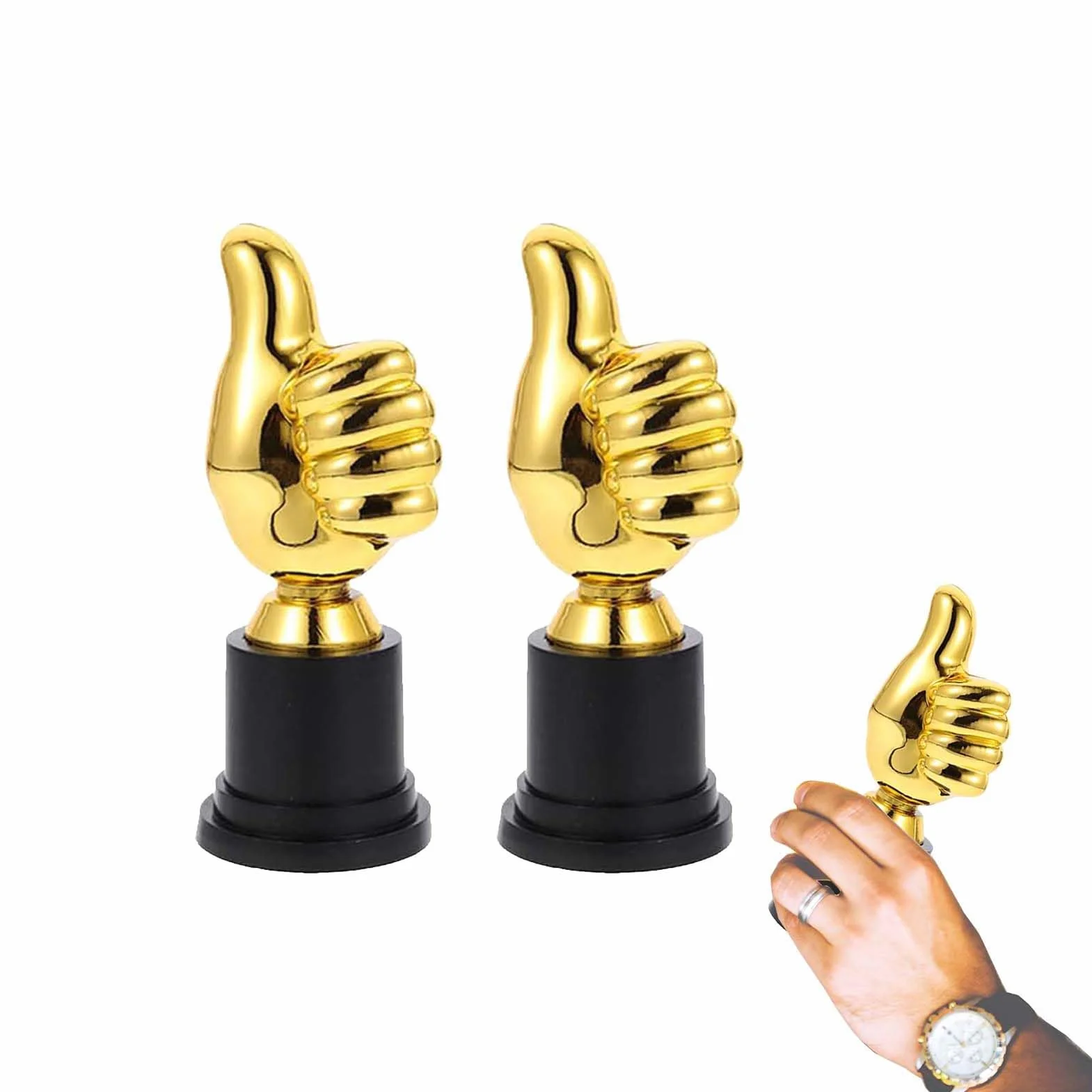 Mini Trophée Football Récompense Enfant, 2 Pièces Trophées Plastique pour Compétitions Sportives