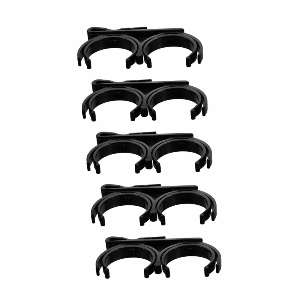 Porte-balles de Golf Rotatif Pliable en Plastique Noir Lot de 5 Clips Doubles