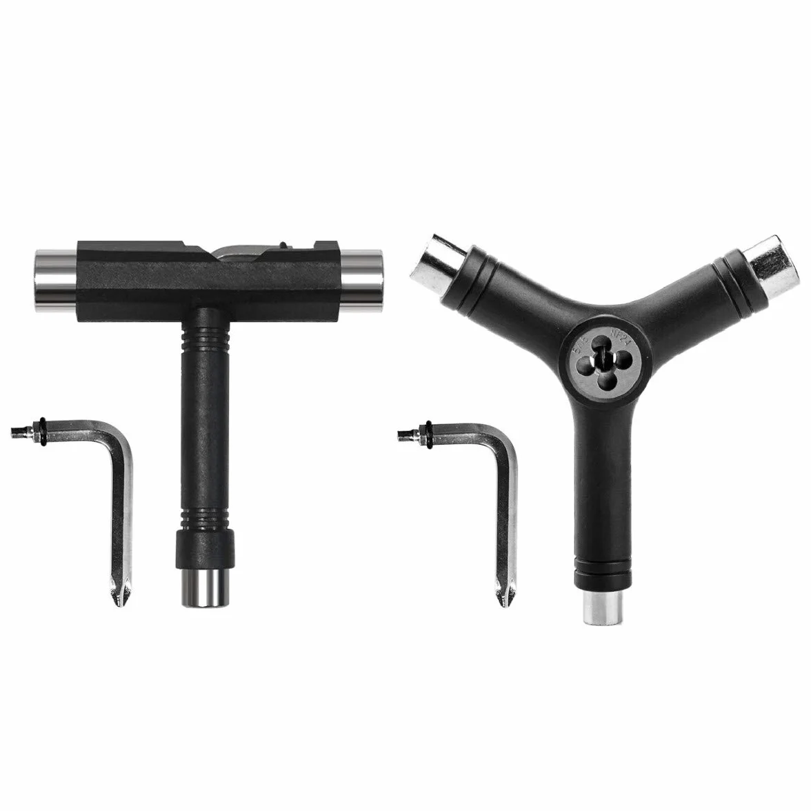 Lot de 2 Outils de Skate T Multifonctionnel Portable avec Clé Allen pour Planche à Roulette Longboard Patin à roulettes Penny Scooter