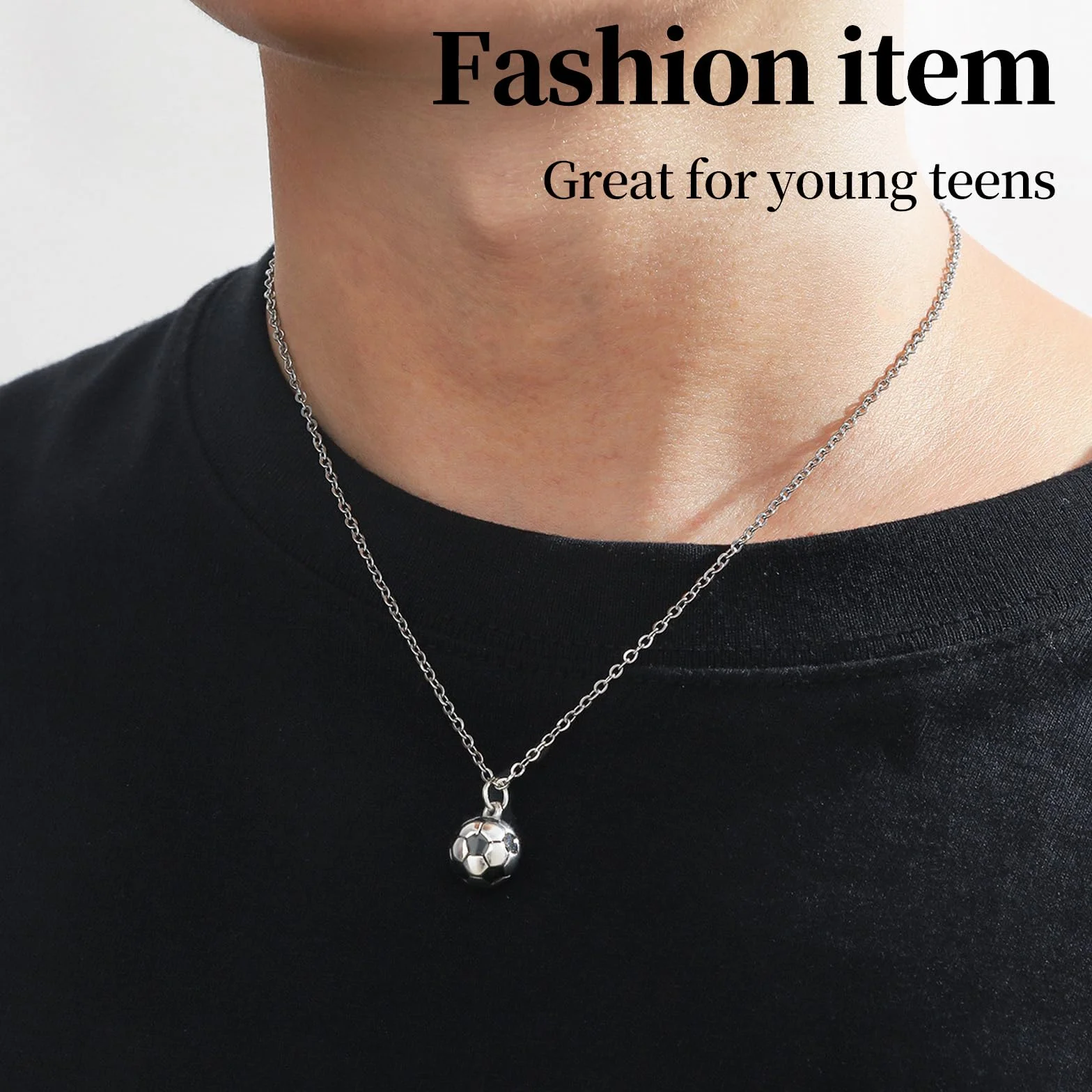 Collier De Football En Acier Inoxydable Pour Enfants Bijoux