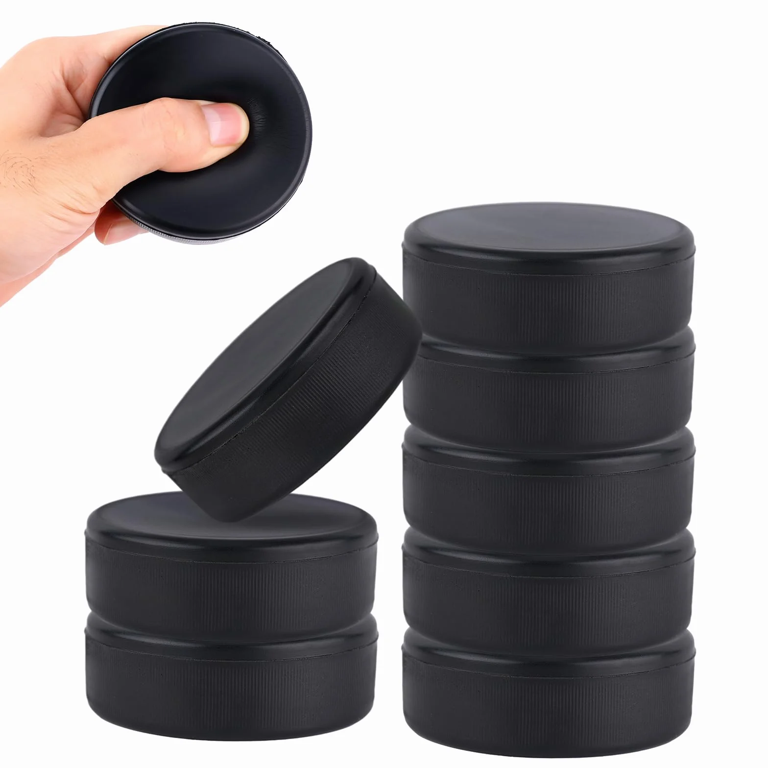 Rondelles de Hockey sur Glace PEUTIER 8pcs, Diamètre 7,5cm Épaisseur 2,5cm, Mousse pour Entraînement Intérieur