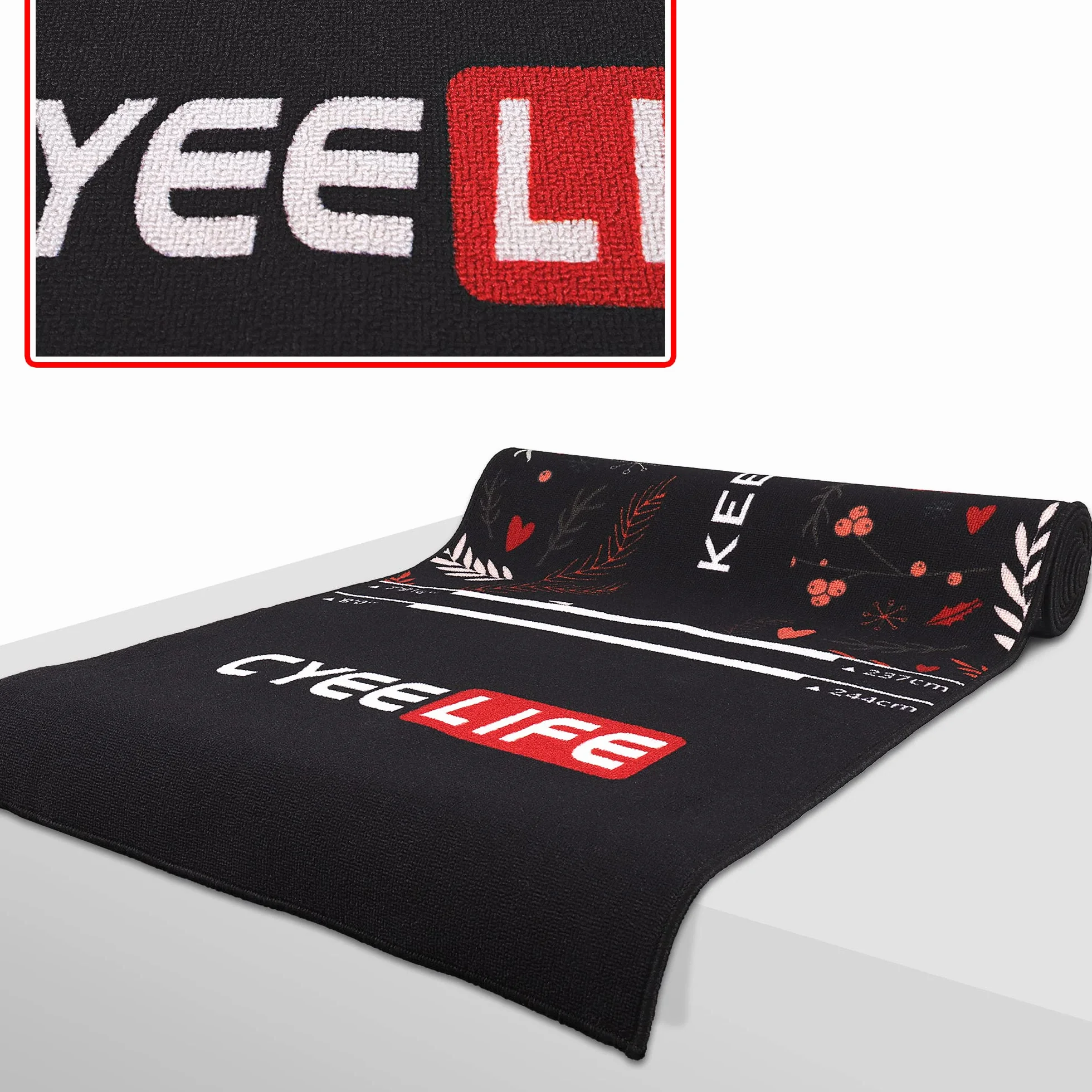 CyeeLife Tapis de Fléchettes avec Ligne de Lancer, Pointe Acier et Molle, Multi-Style
