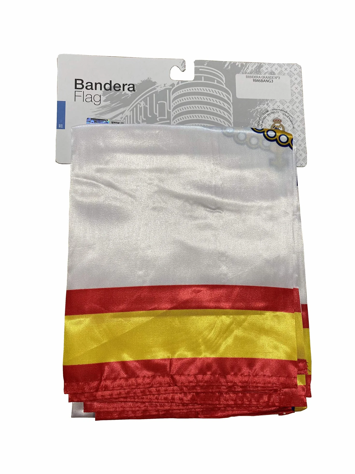Drapeau Real Madrid avec franges 150 x 90 cm 100% Polyester - Licence Officielle Espagne