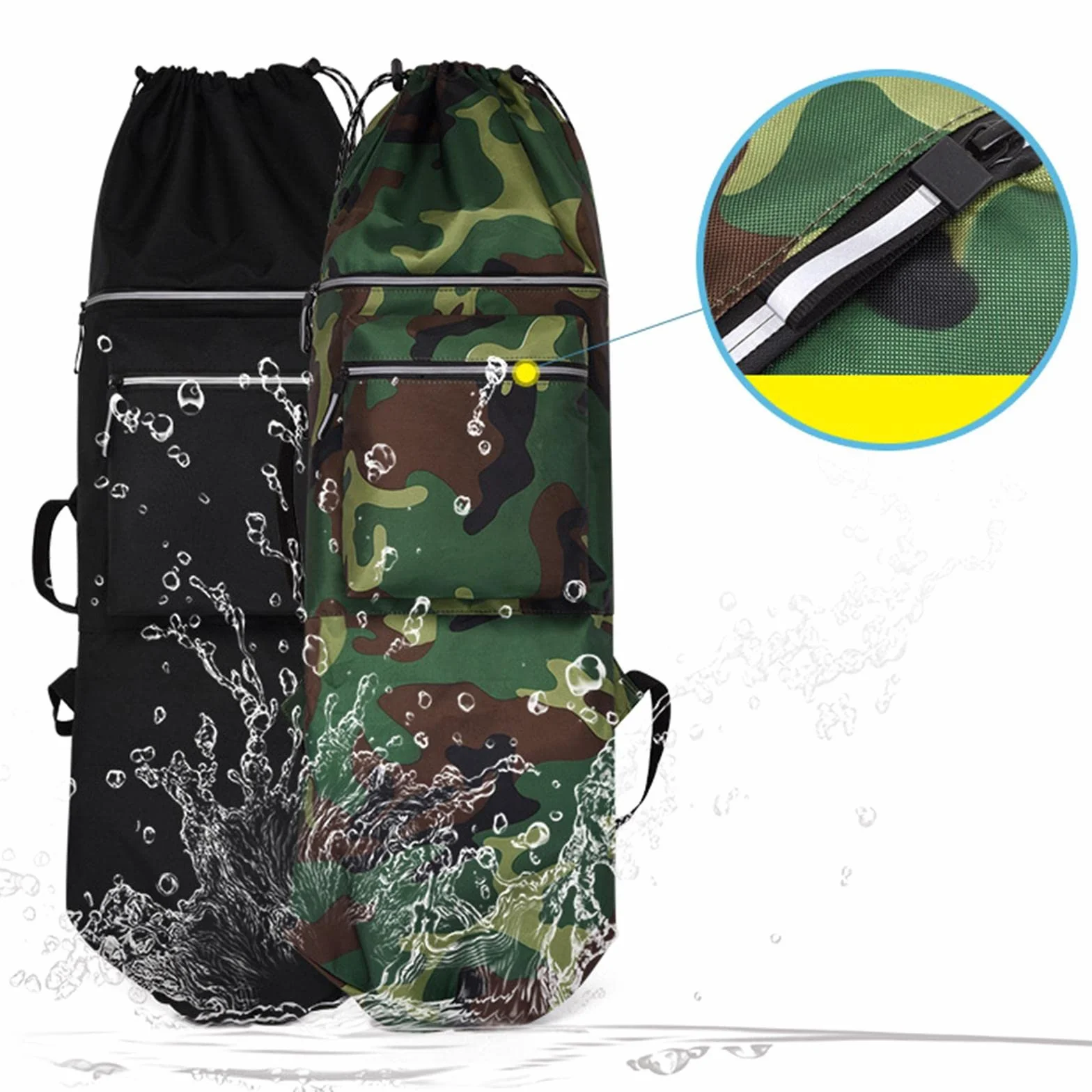 Predolo Sac à Dos de Skateboard étanche 2 Poches Sangles réglables Longboard