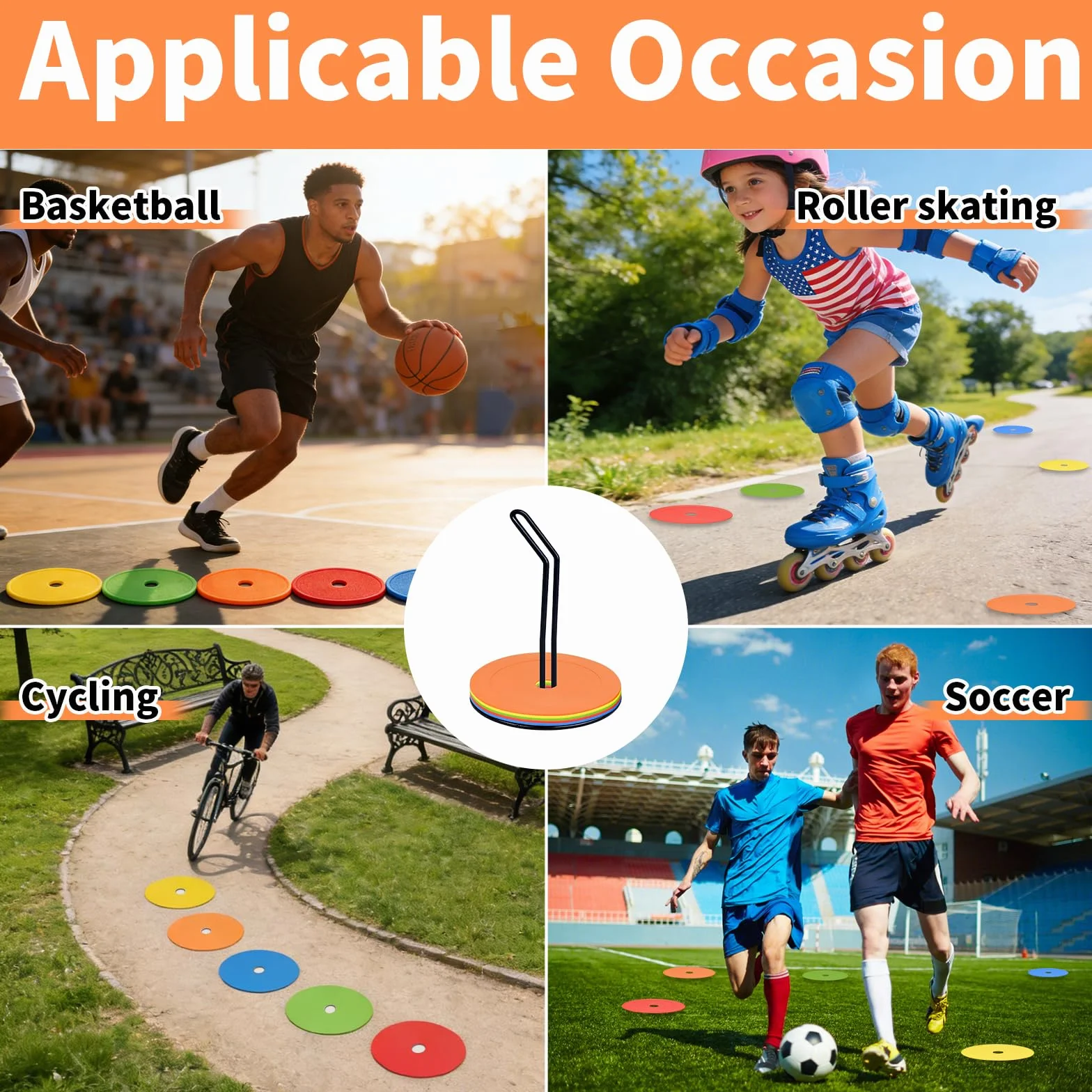 Disques De Marquage 25 Pièces Marqueurs Sol Football Antidérapants Diamètre 15 cm PE Flexible Entraînement D'Agilité Et De Vitesse