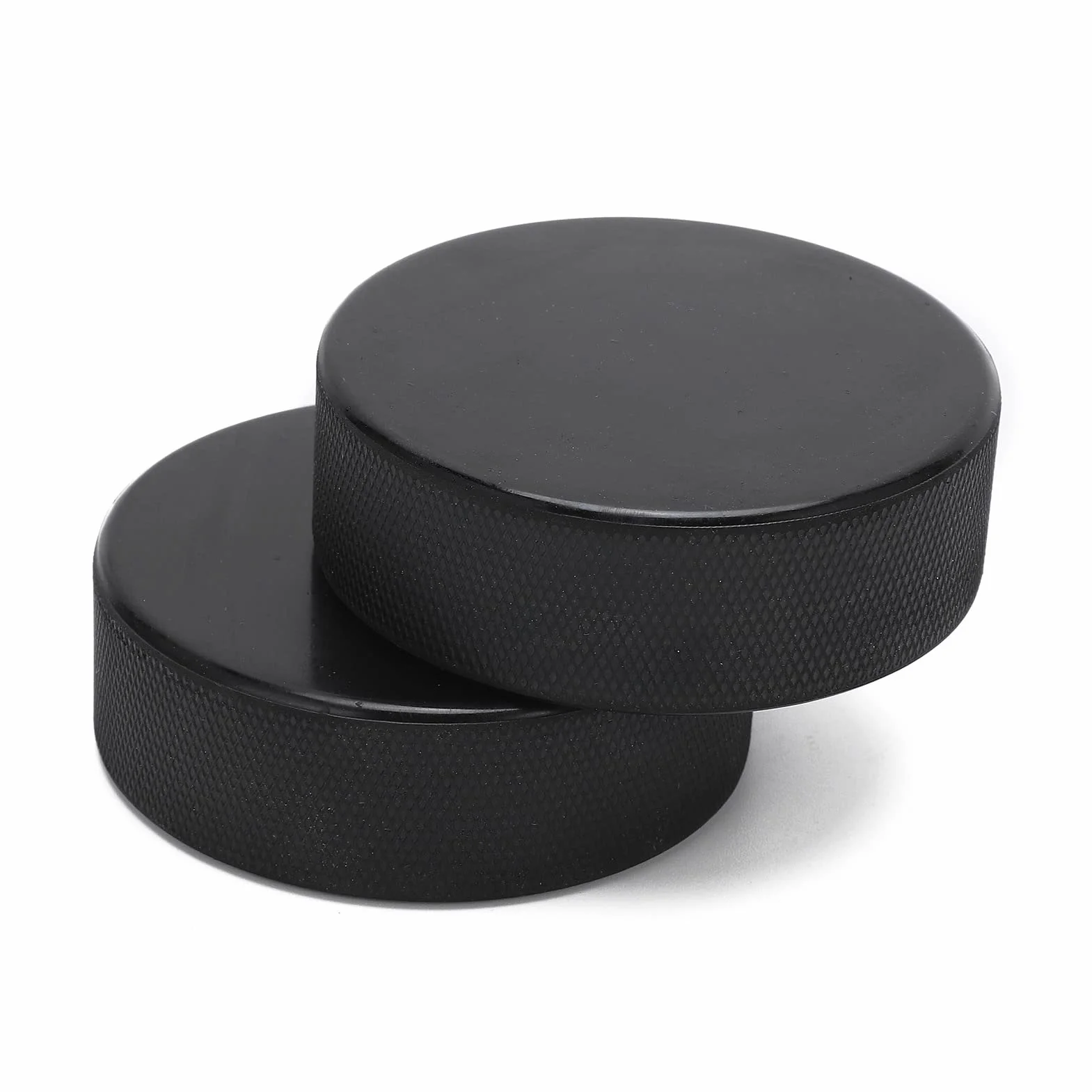 Cocoarm Pack de 2 Palets de Hockey sur Glace, Palets Noirs, Palets d'Entraînement