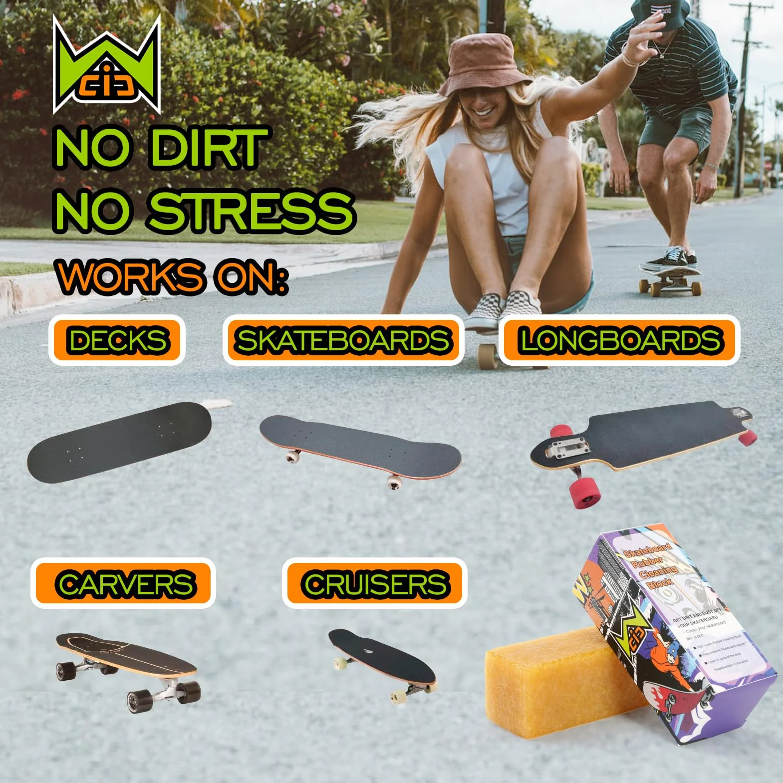 Skateboard Grip Tape Cleaner Rubber Abrasive Cleaning Stick Accessoires de Planche à Roulettes