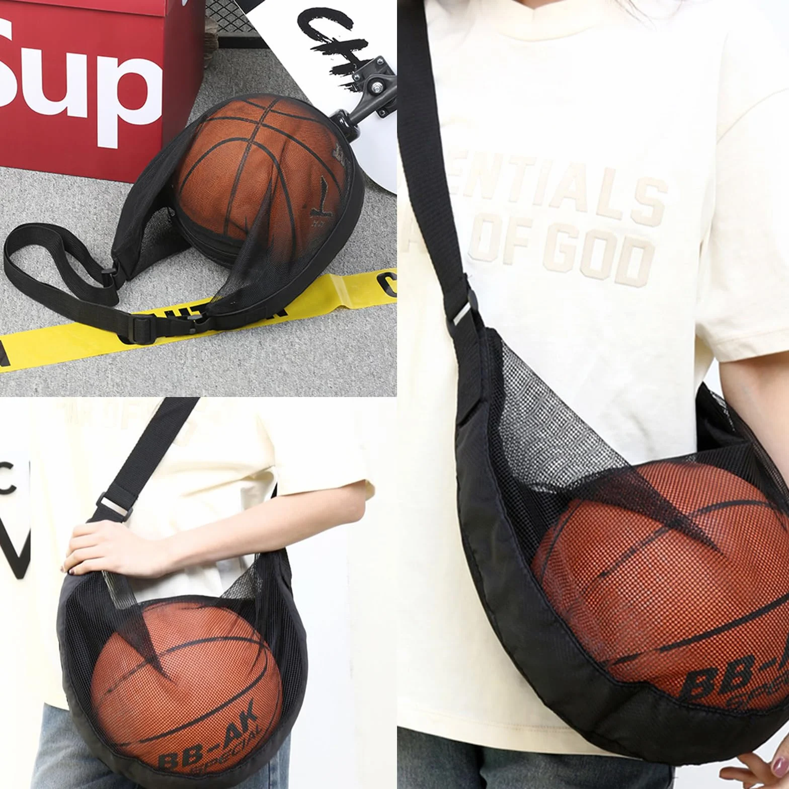 Sac à Dos de Basketball avec Poche Filet et Mousqueton
