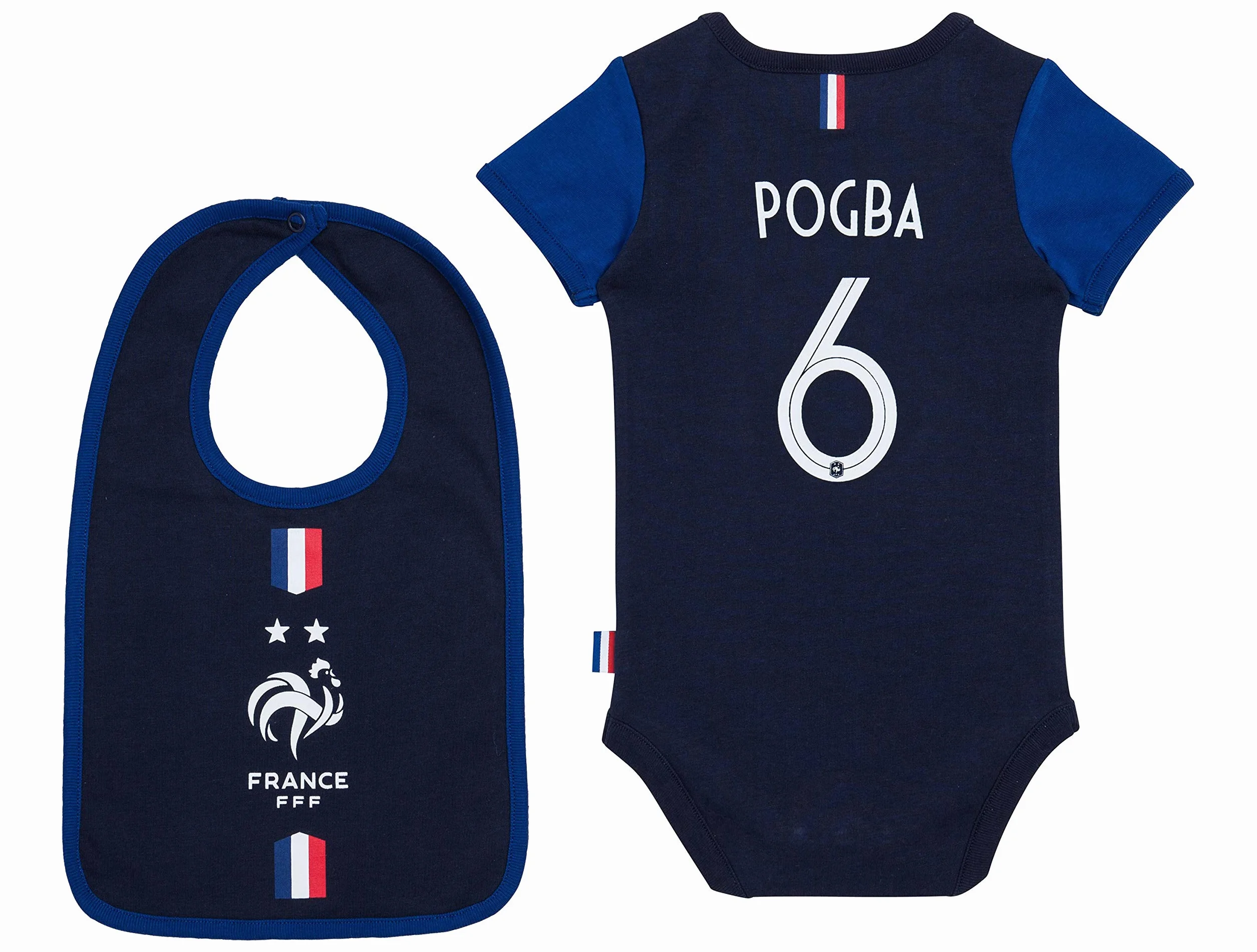 Equipe de France de Football Body Bavoir FFF bébé Paul Pogba Collection Officielle