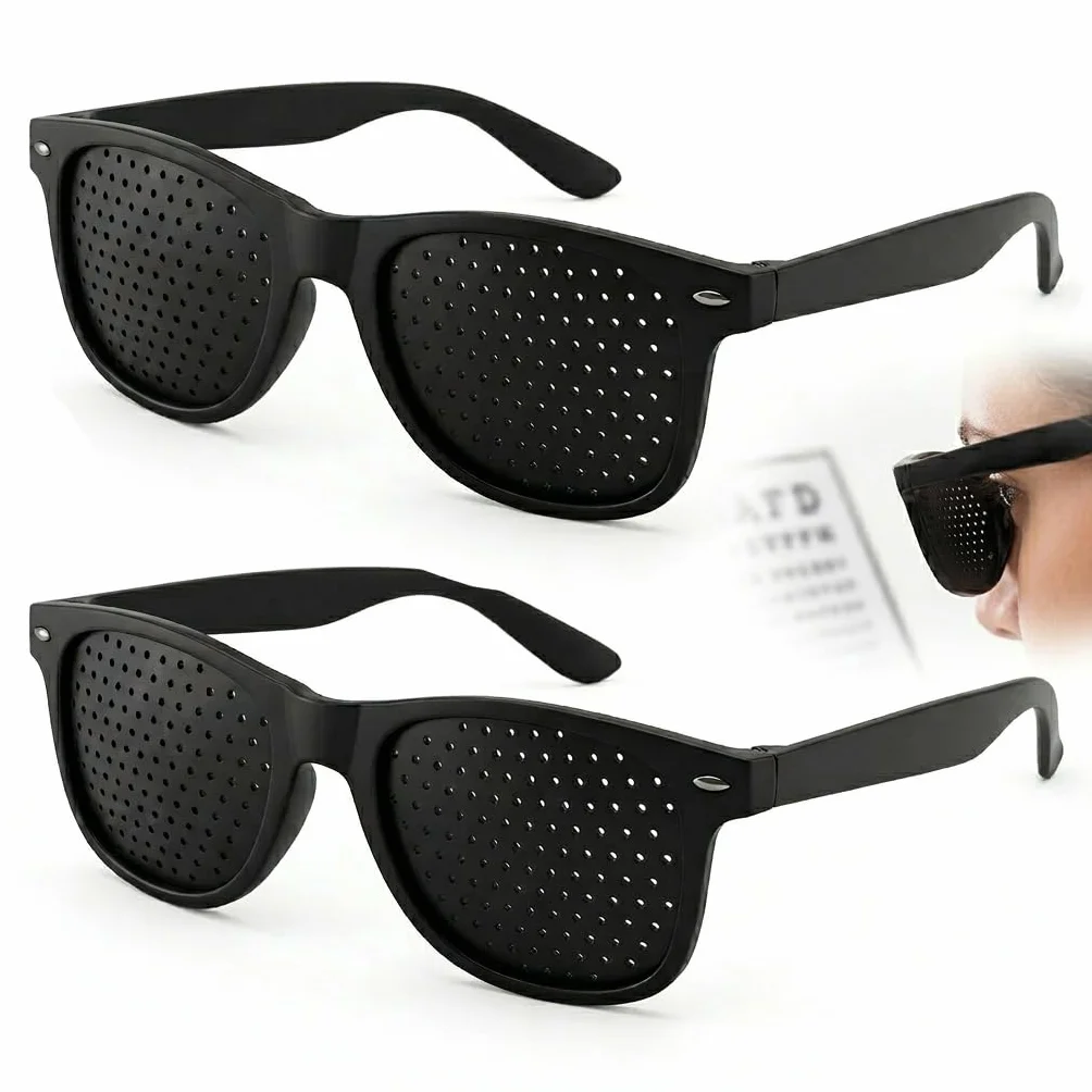 Lunettes Sténopéïques à Grille pour Réduction Fatigue Oculaire, Branches Pliables, Idéales Écrans Lecture