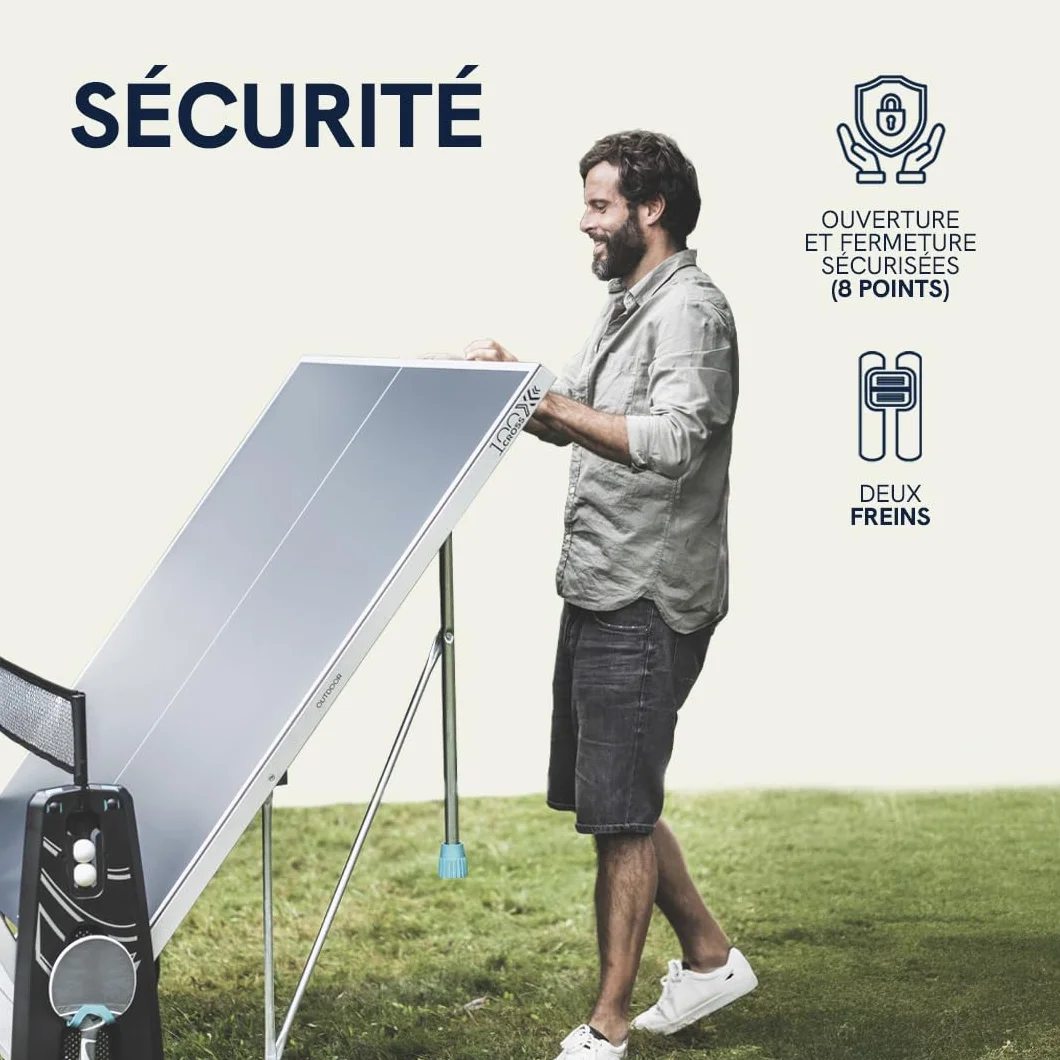 Cornilleau Table de ping-Pong d'extérieur 100X Outdoor Bleu Gris