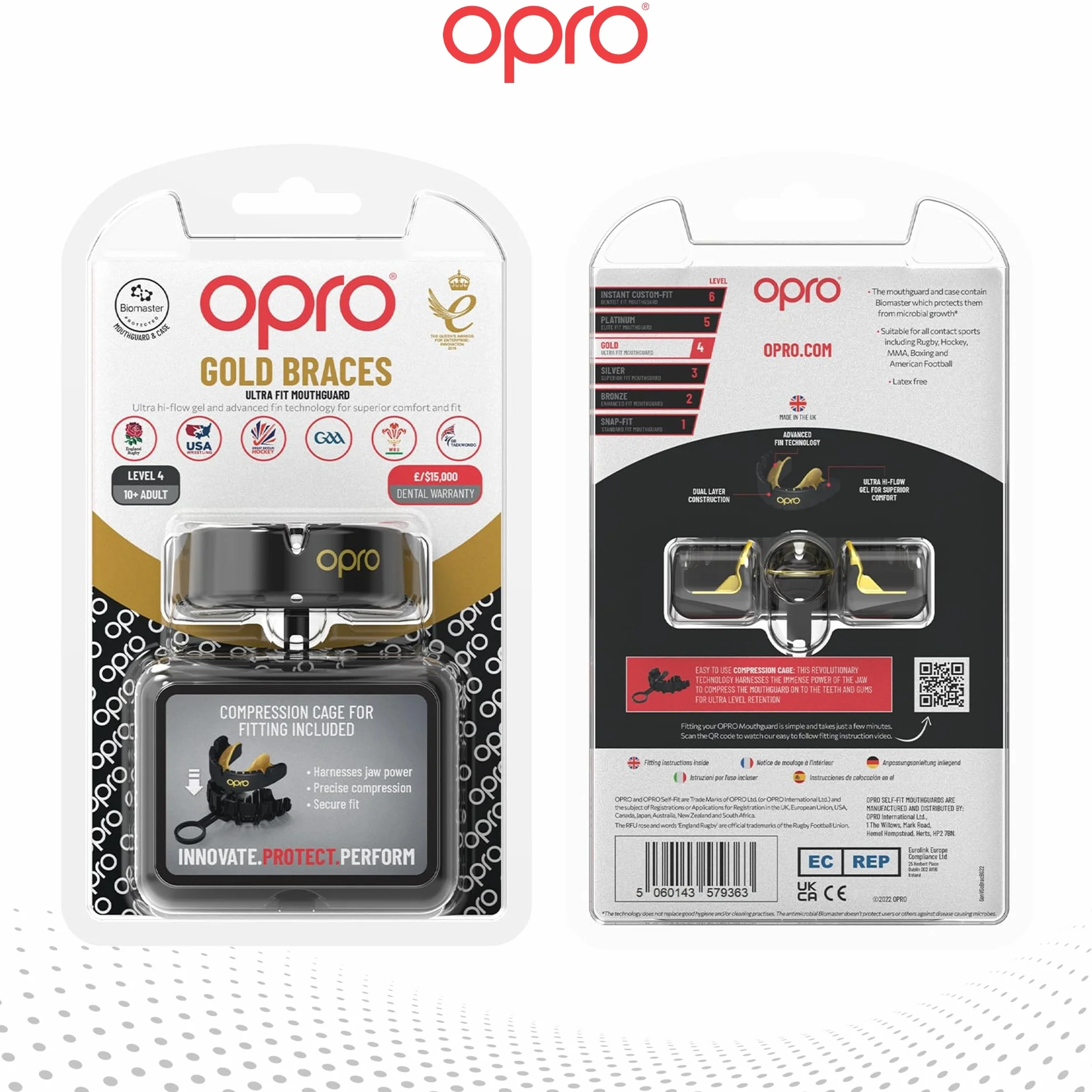 OPRO Protège-dents Gold Sport Adulte Boxe MMA Arts Martiaux Hockey