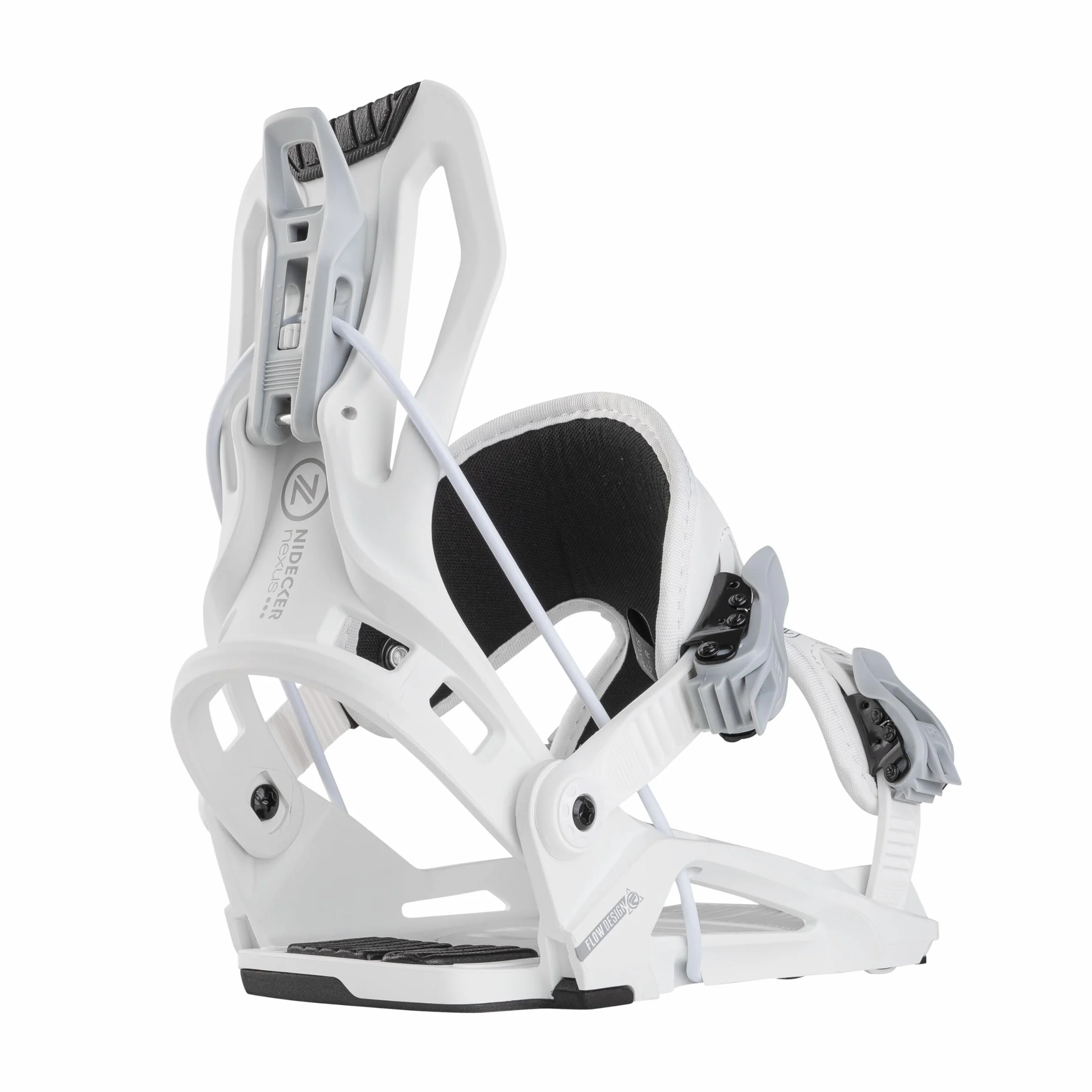 Fixations de Snowboard Nidecker Flow Nexus Flex All-Mountain Plaque de Base Nylon Verre XL White