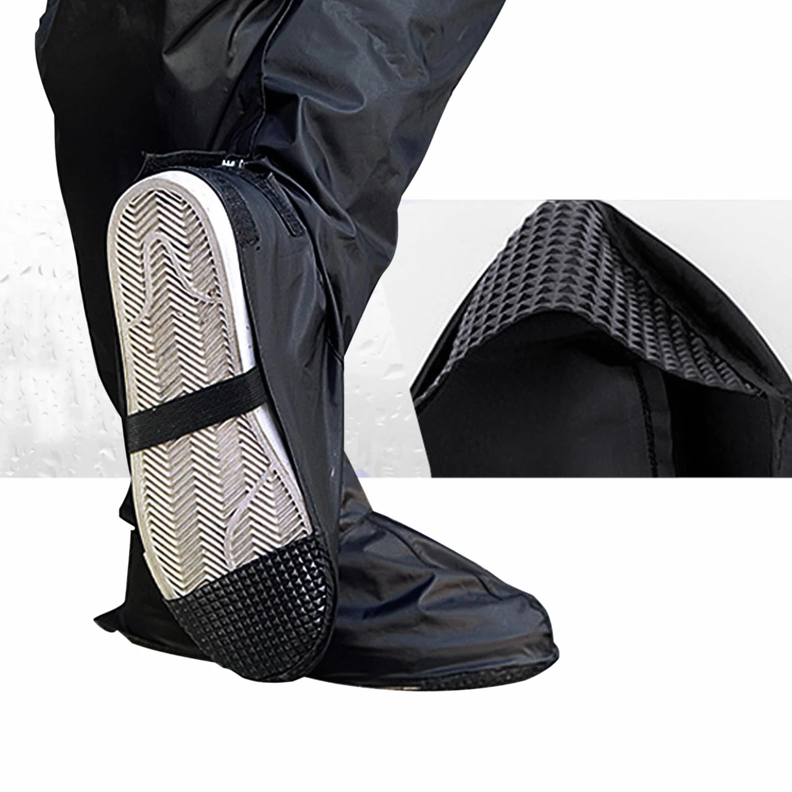 OhMill Pantalon Imperméable Cyclisme Jambes Pieds Protège-Jambes Étanches Ajustable Moto Vélo VTT