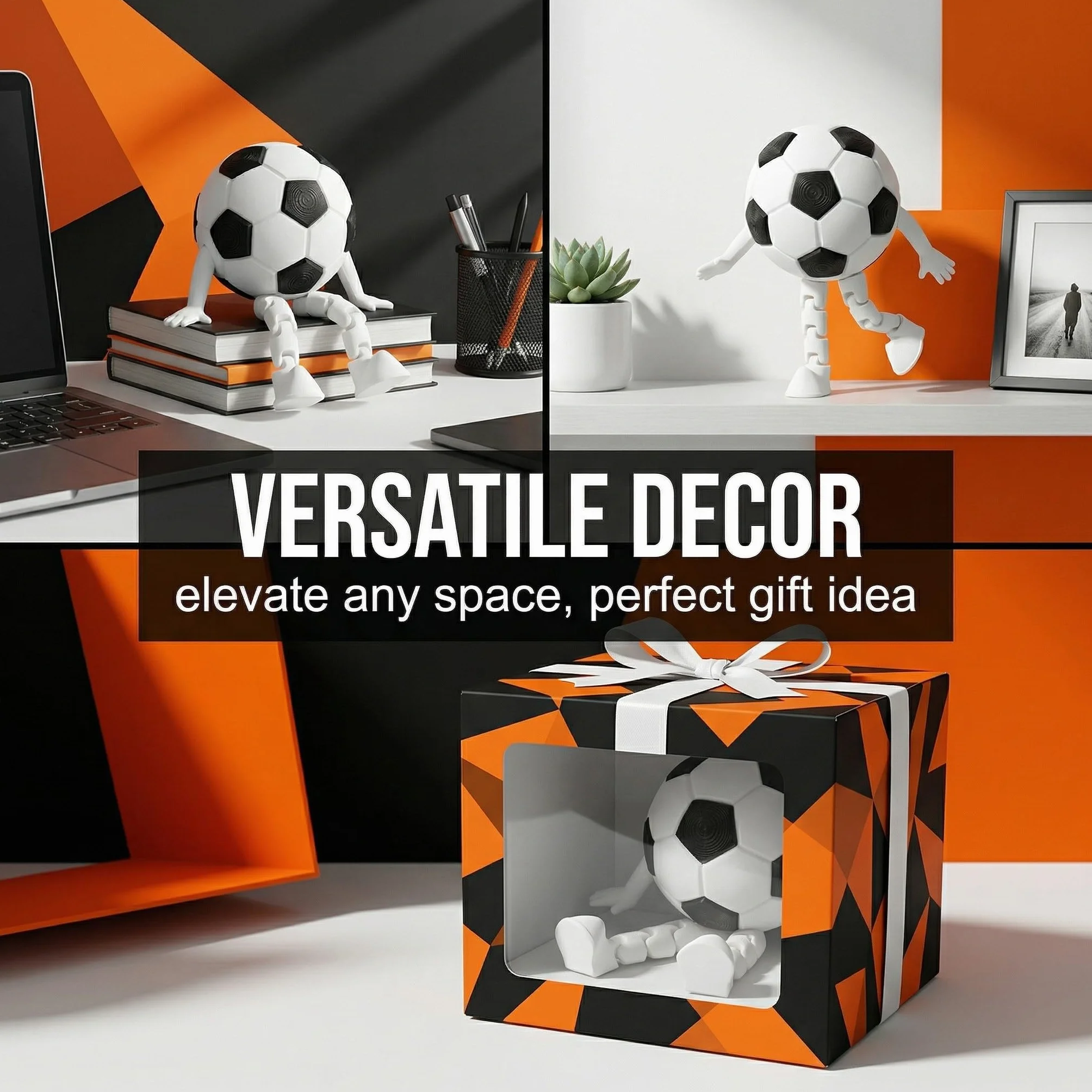 Collection de figurines de ballon de football, ornements de sport miniatures, Souvenirs de la Coupe du monde de football 2026, avec pieds articulés