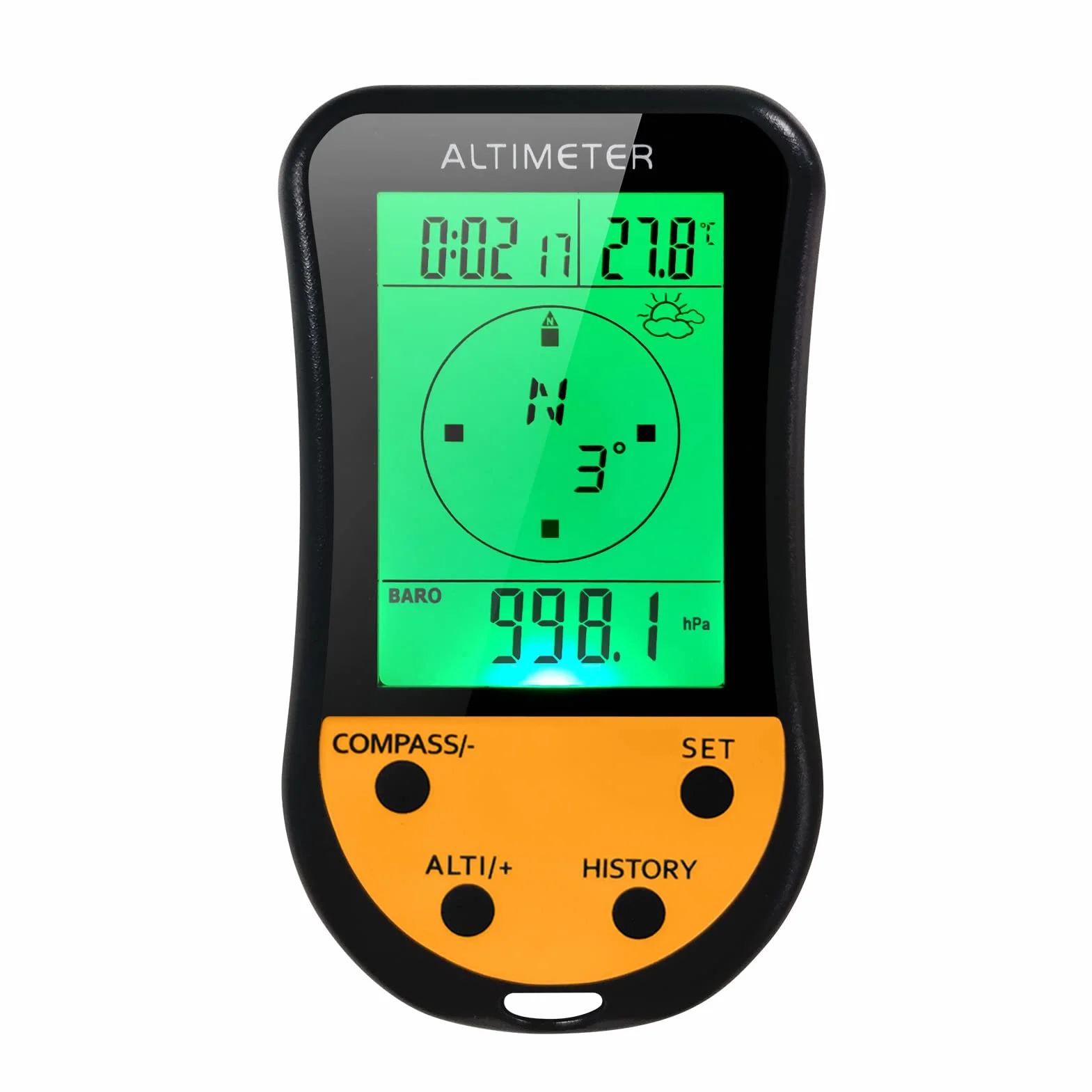 Altimètre numérique électronique 8 en 1 multifonction LCD rétroéclairage baromètre boussole thermomètre prévisions météo horloge calendrier extérieur escalade randonnée pêche