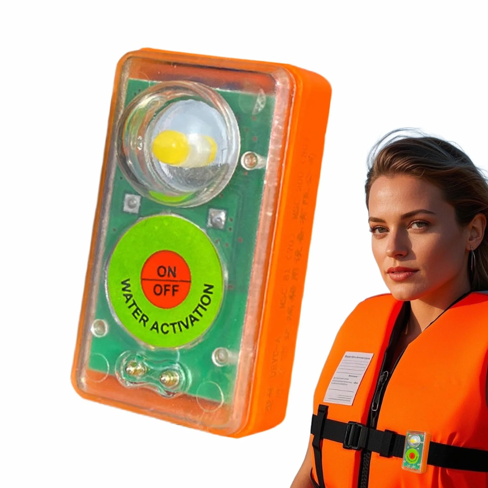 LETROBILES LED Lumière activée par l'eau - Locateur de survie automatique portable - Équipement de sauvetage à faisceau haute intensité, dispositif de sécurité maritime