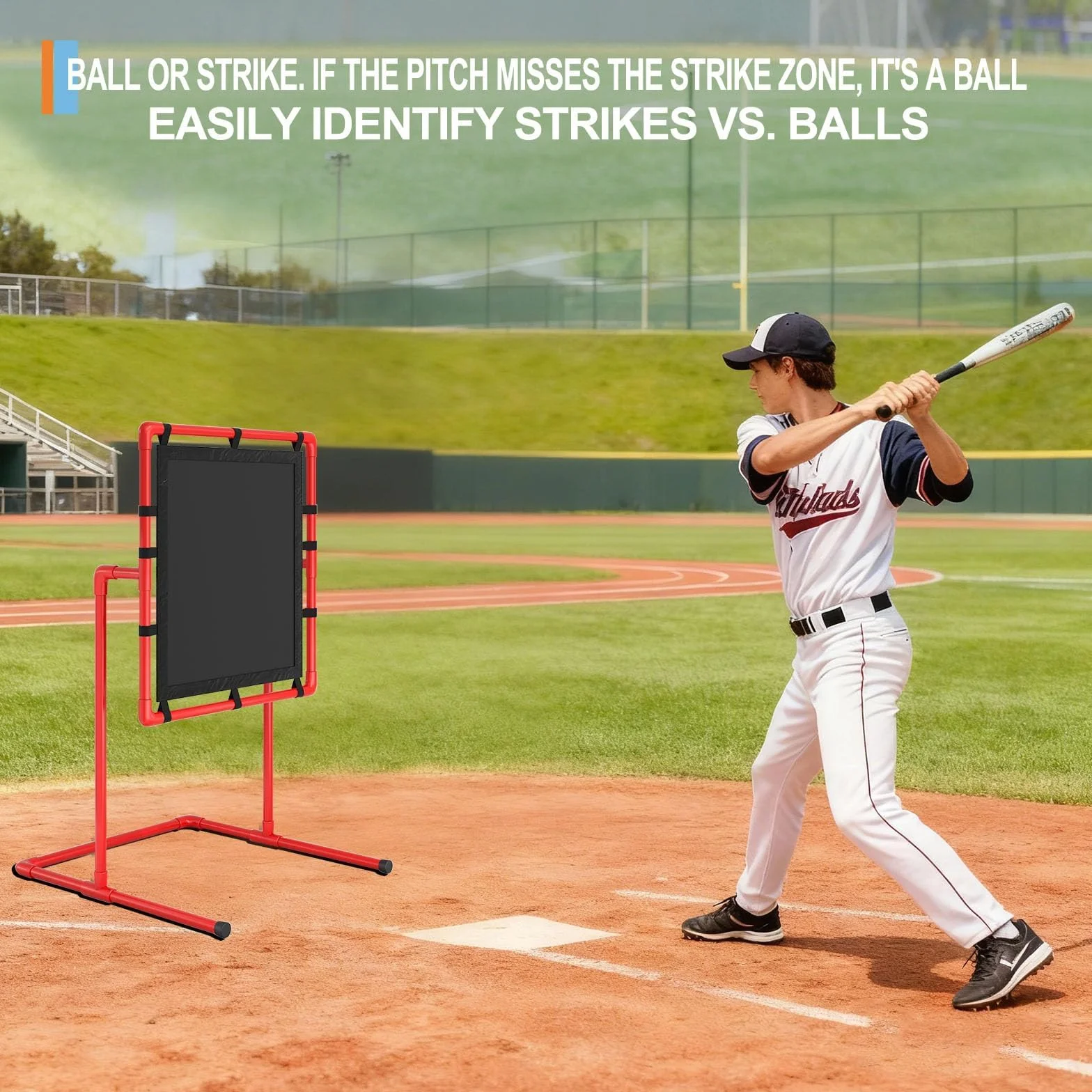 Baseball Pitching Accuracy Trainer Aim Net with Hit Zone Compatible with Wiffle Ball Blitzball Plastic Balls