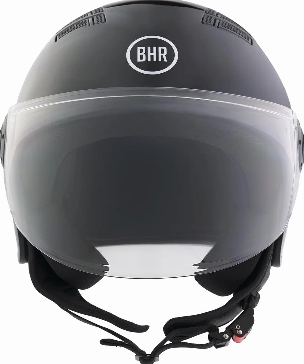 Casque Demi-Jet BHR 834 Flow Moto ECE 22.06 Noir Métallisé M