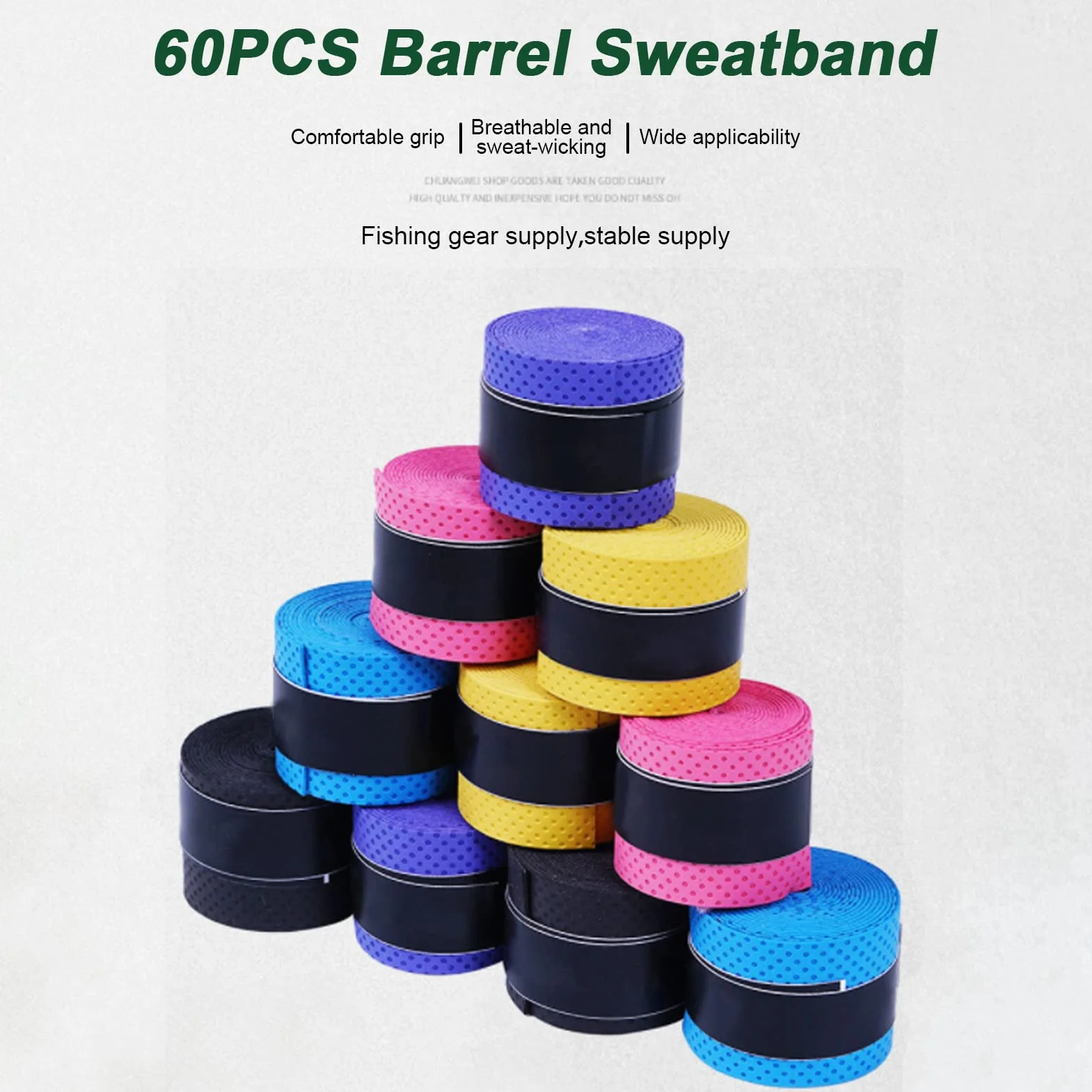 OUKENS Surgrips Raquette Badminton Tennis 60 pièces Super absorbantes Sueur Bande Grip Anti-Sueur Ruban