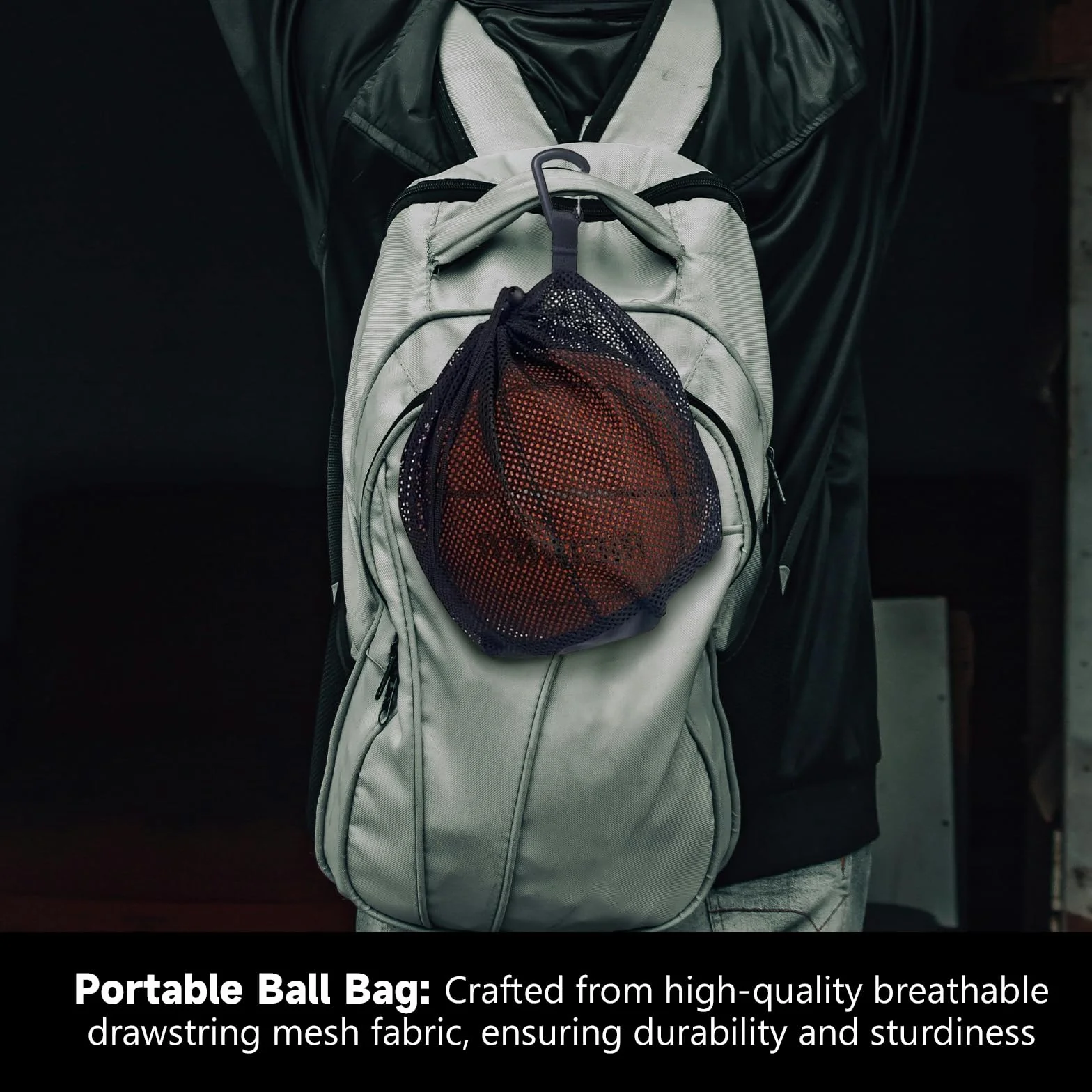 Sac à Ballon de Foot avec Pompe à Air – Filet Sportif Pliable pour Football Taille 5, Basket-Ball & Volley-Ball