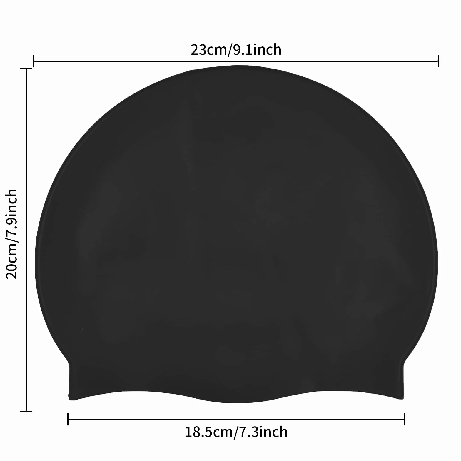 Newaner Bonnet de Bain en Silicone pour Cheveux Longs, Protection Auditive, Revêtement Ripstop, Noir
