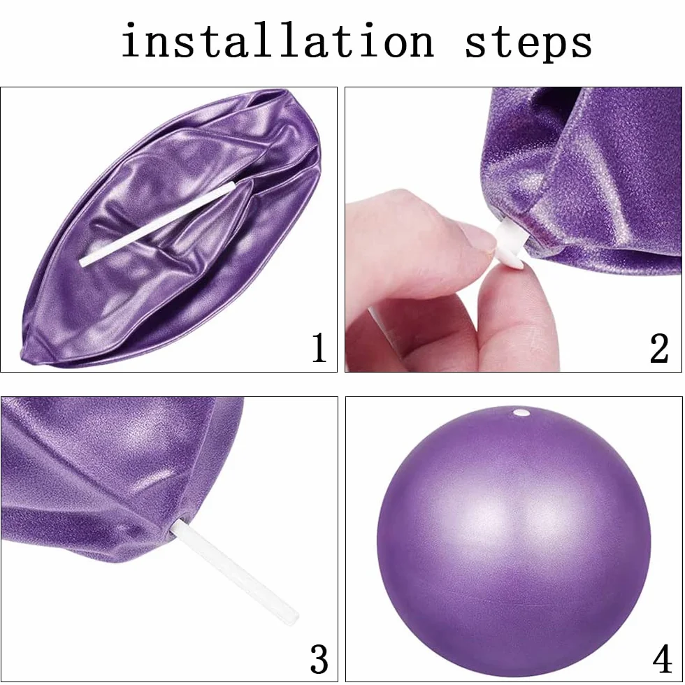 Pilates Ballon Anti-Éclatement 3 Pièces Yoga Ball Fitness avec Pailles Gonflables Bleu Rose Violet