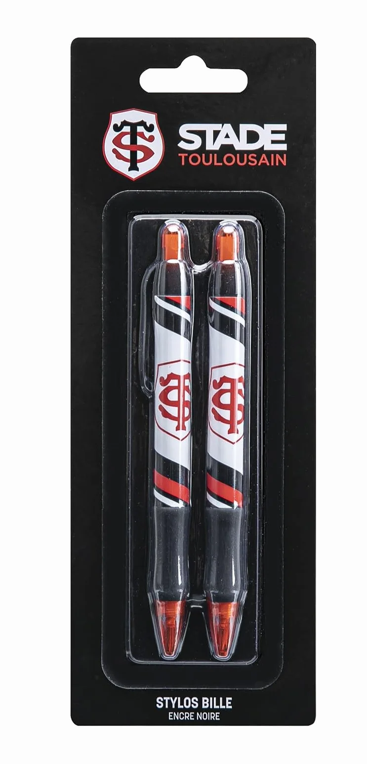 STADE TOULOUSAIN 2 x Stylo bille Collection officielle Toulouse Rugby