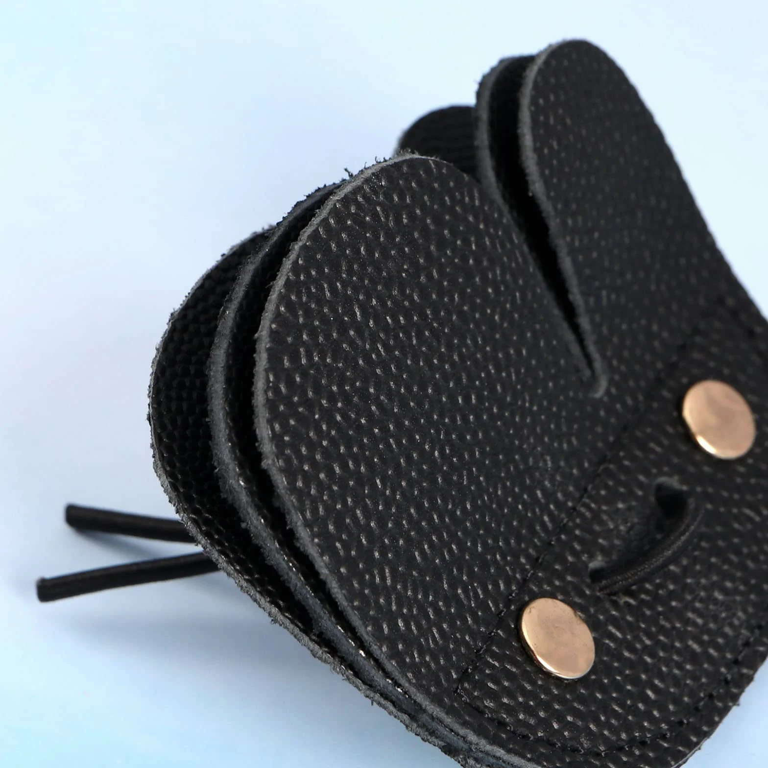 Lot de 2 protections en cuir pour tir à l'arc - Double épaisseur - Noir