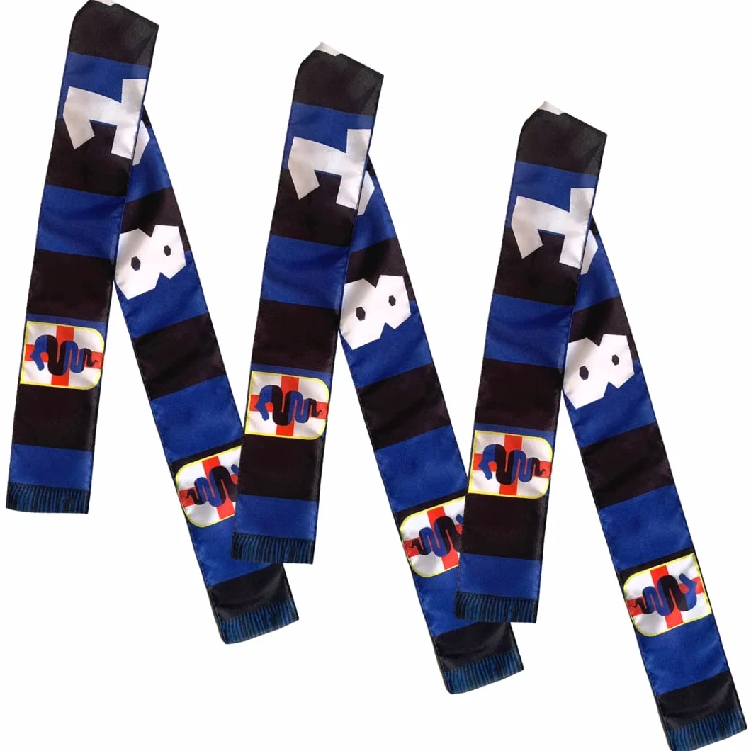NARAMAKI Attaches Inter 86 x 6 cm noires bleues 3 bandes Tifo 1908 Gadgets football