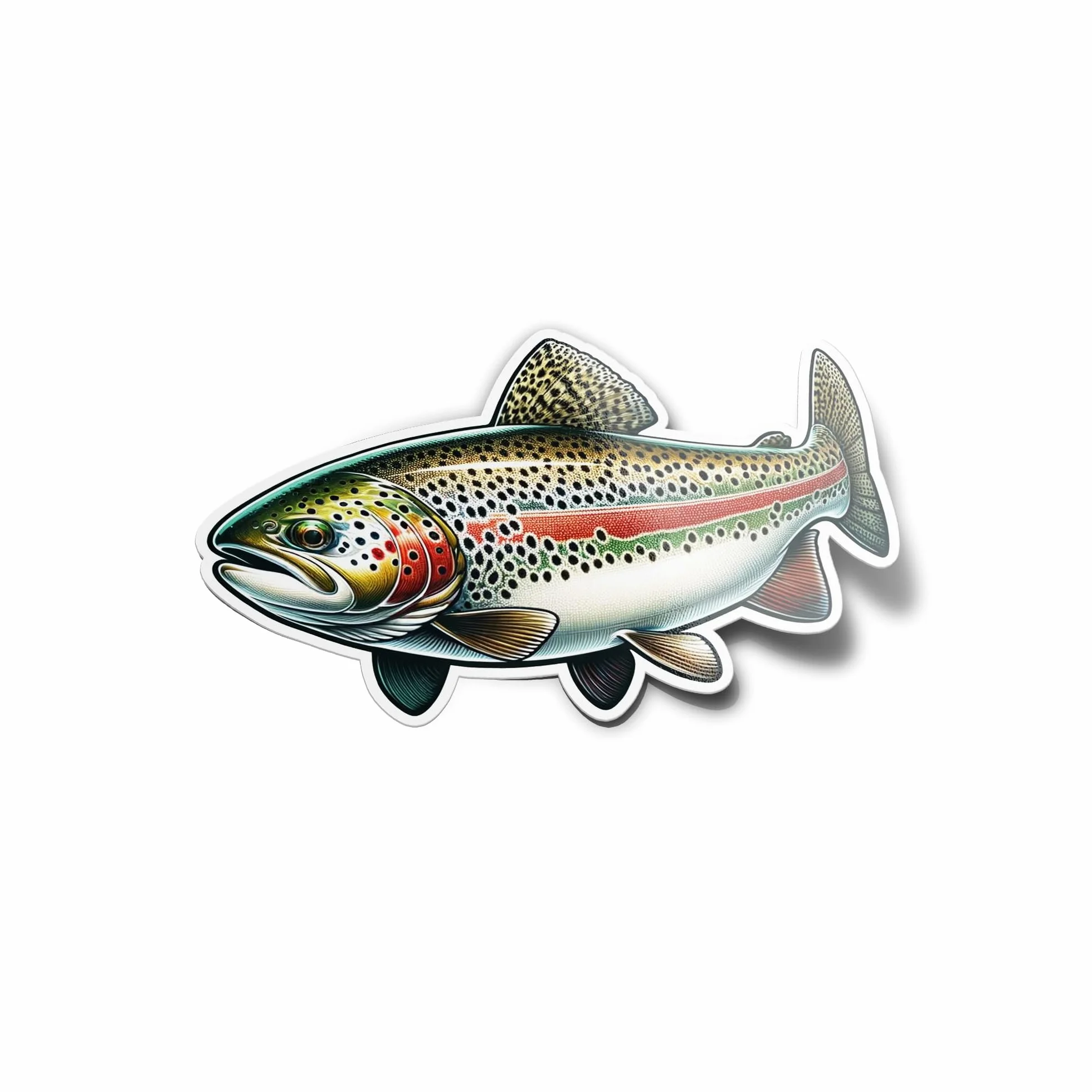 Autocollant Vinyle Truite Colorée 8cm – Stickers Poisson pour Pêche et Décoration Nature Résistant Eau UV