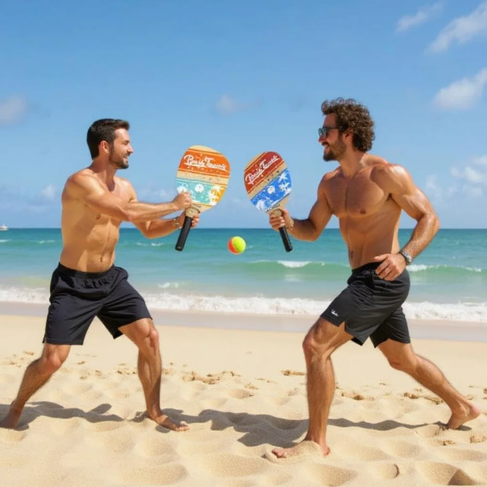 Raquette de plage Tennis balles souples légère résistante jeux plein air mer plage jardin enfants adultes