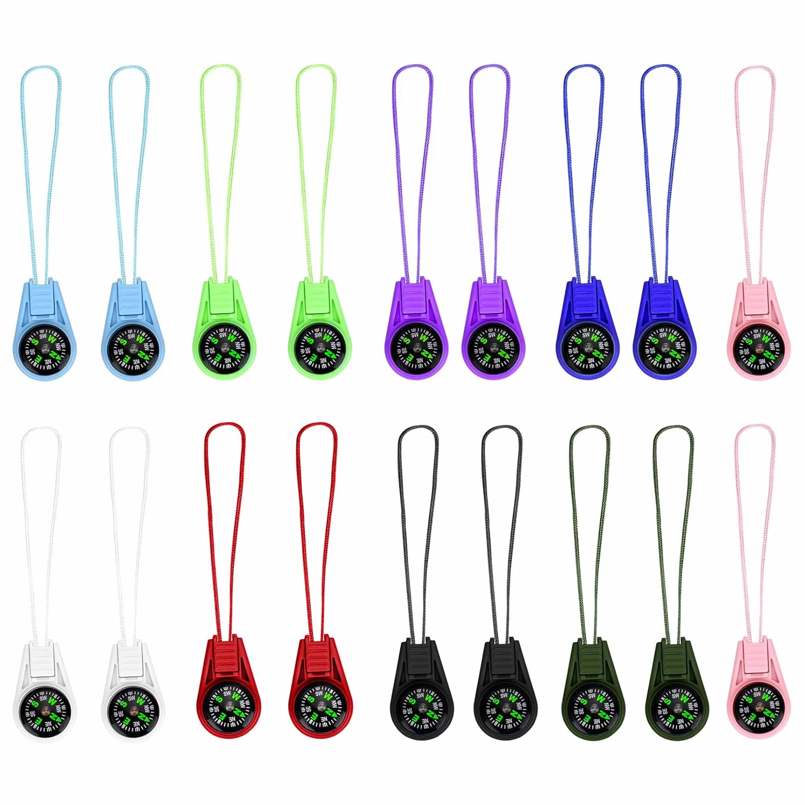 Mini Boussole de Survie 18 Pièces Multicolore Boussole de Poche Rempli d'Huile Camping Randonnée