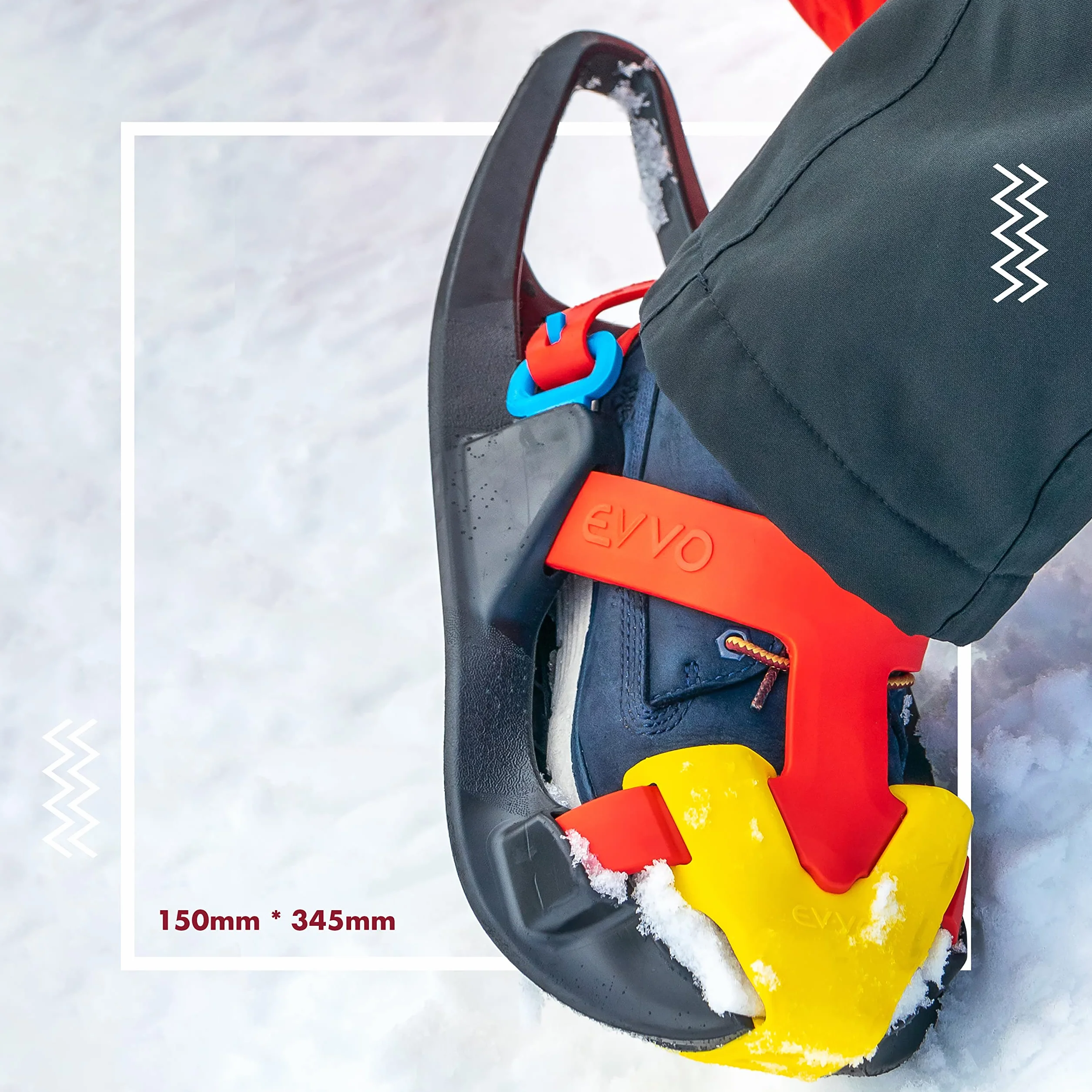 EVVO SHOSHIBAA Raquette Neige Enfant Fixations Réglables Crampons Souples Tout Terrain Randonnée