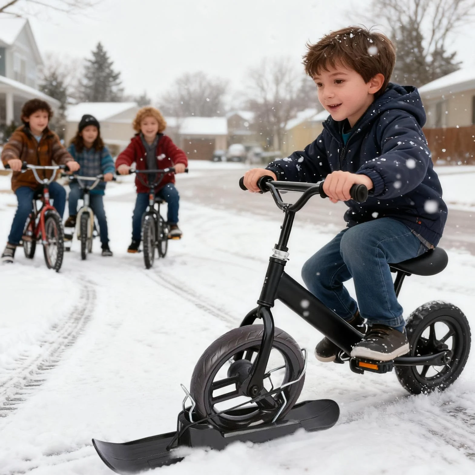 Remorque à neige convertible 2 en 1 pour scooter, équipement d'hiver durable et léger