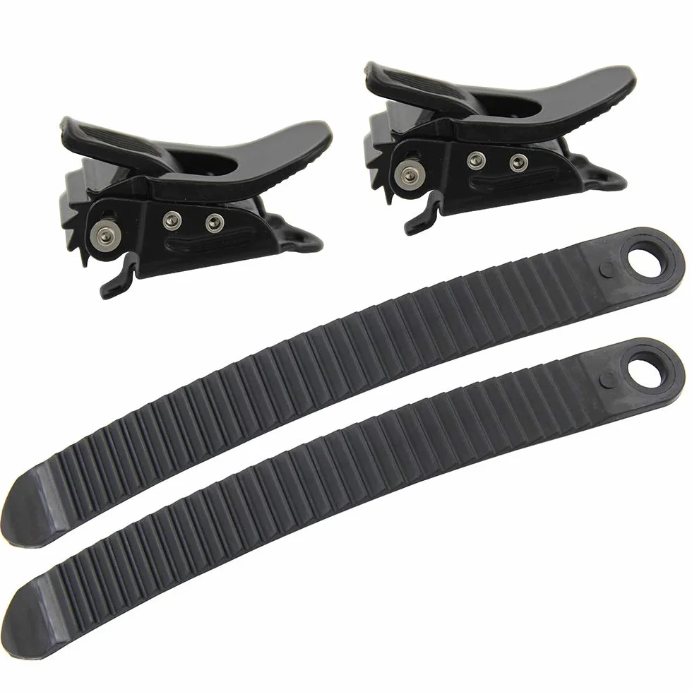 UP100 Un Ensembles Pièces de Fixation de Snowboard Noires 2 Boucles 2 Sangles Strap-in Cheville Système de Reliure