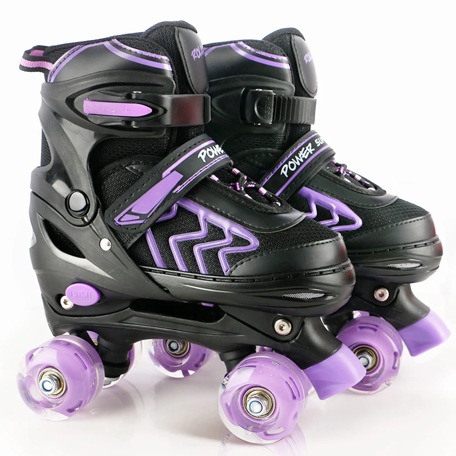 Patins à roulettes réglables pour Enfants avec Roues Lumineux Rollers Quad Filles Garçon