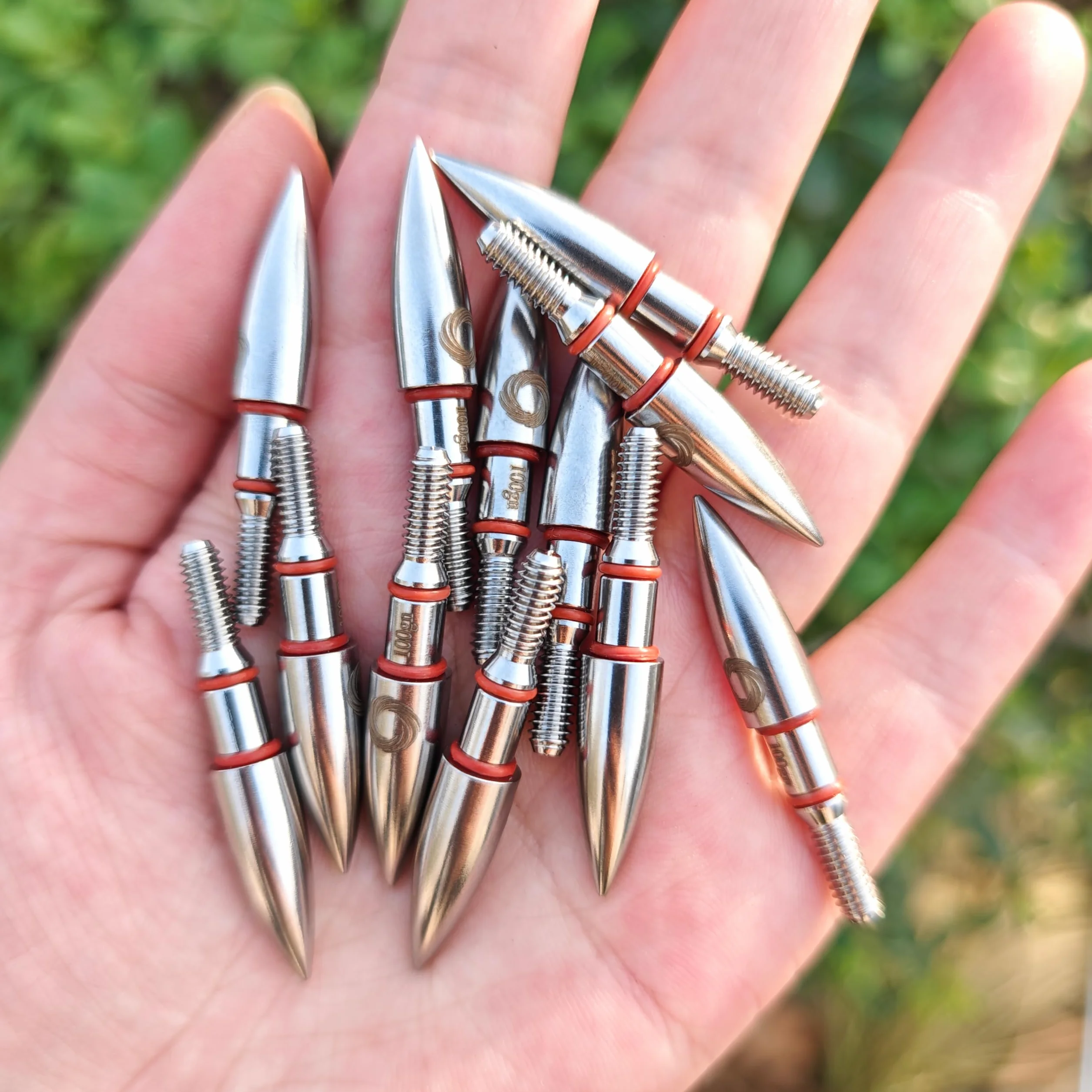 SHARROW 12pcs Pointe de Flèche de Tir à l'arc en Acier Inoxydable 100 Grain Broadheads