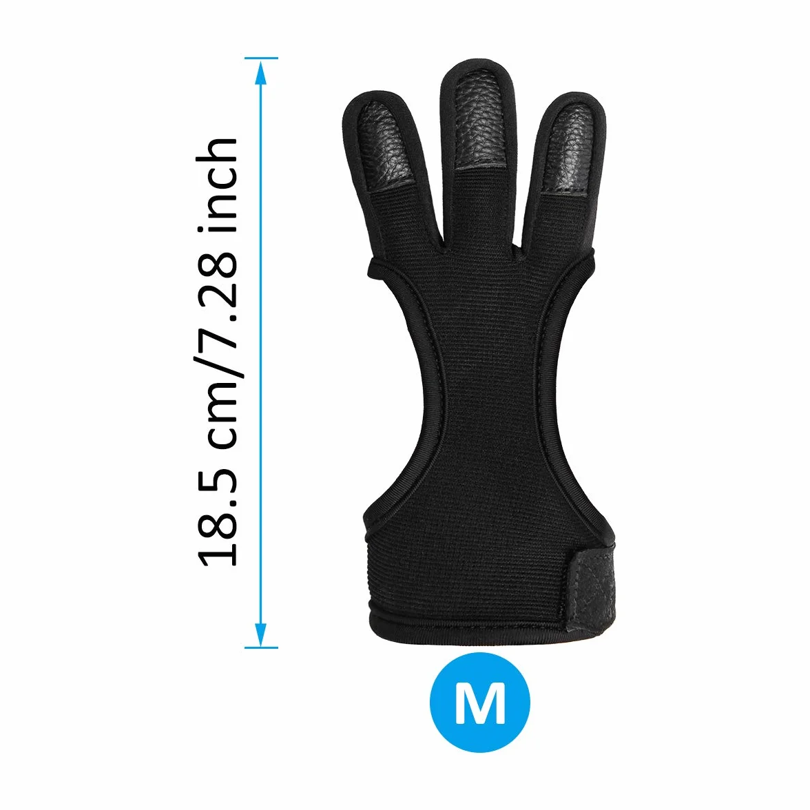 COITEK Gant de tir à l'arc taille S M L XL noir avec plumes et nœud, protection homme femme jeune adulte