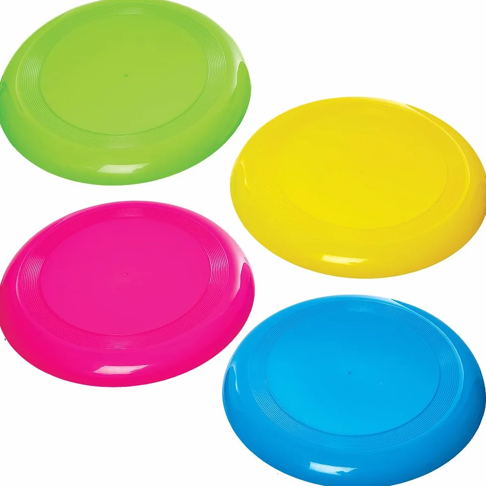 Baker Ross FN152 Large Frisbee Flying Discs - Pack de 4, Jouets d'été pour enfants