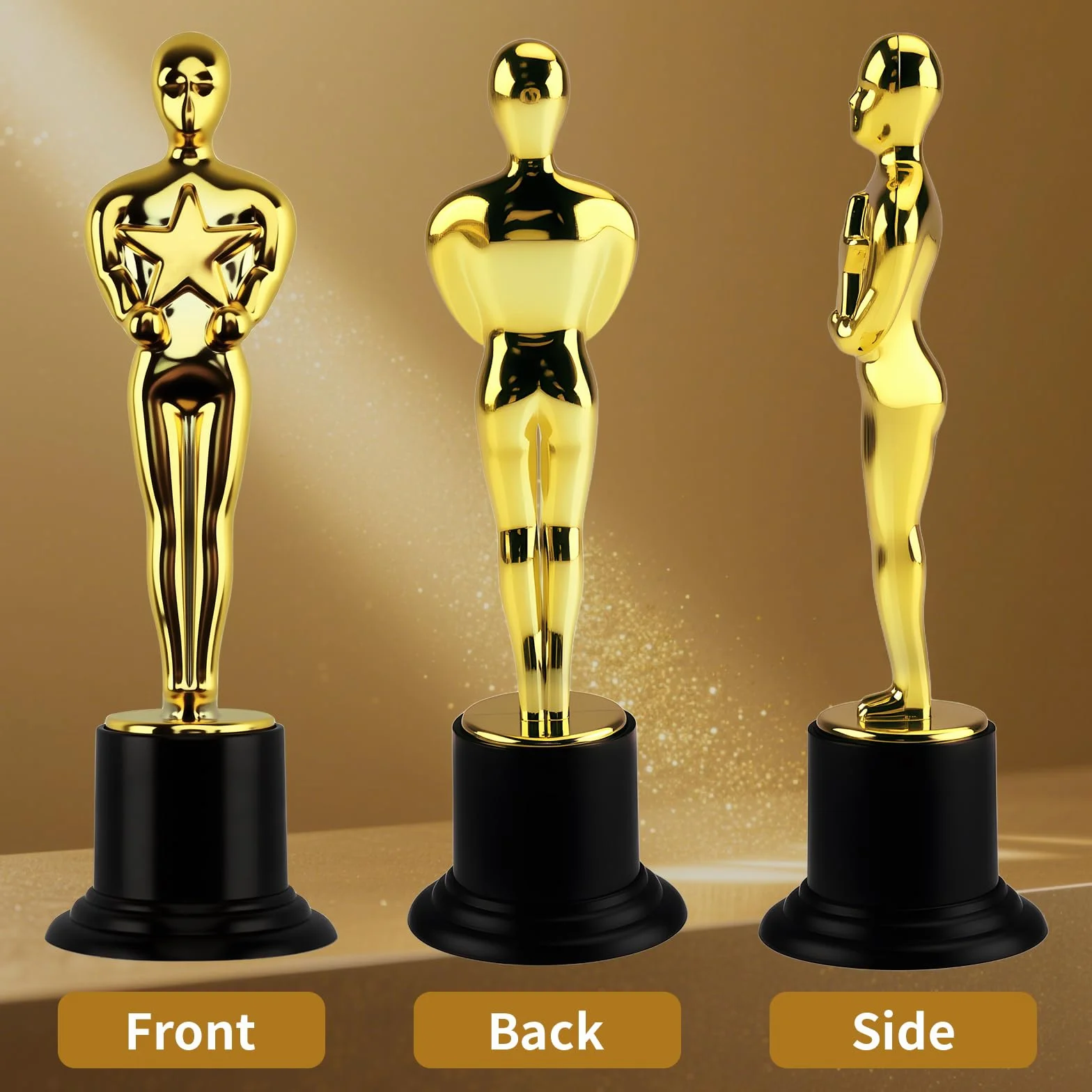 Trophée Doré en Plastique Mini 10 Pièces pour Décorations de Fête, Cadeaux d'École, Prix de Jeu