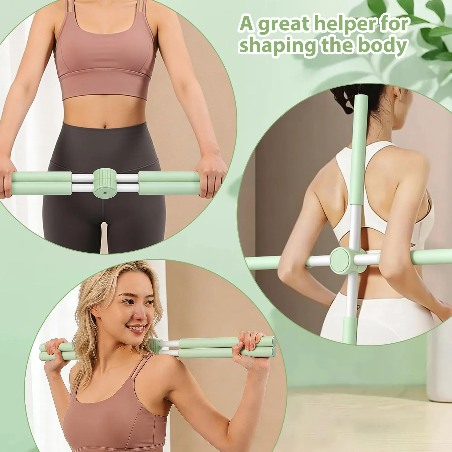 Bâtons De Yoga 80 cm Correcteur de Posture Redresseur de Dos Équipement Fitness