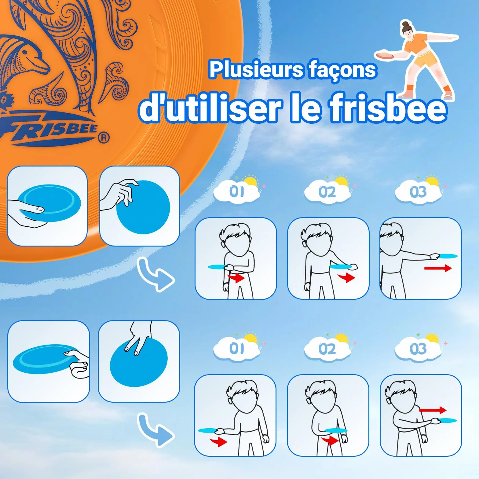 Wham-O Frisbee Disque Volant 22.86cm 70g Jouet Léger pour Débutants Enfants 5 Ans+