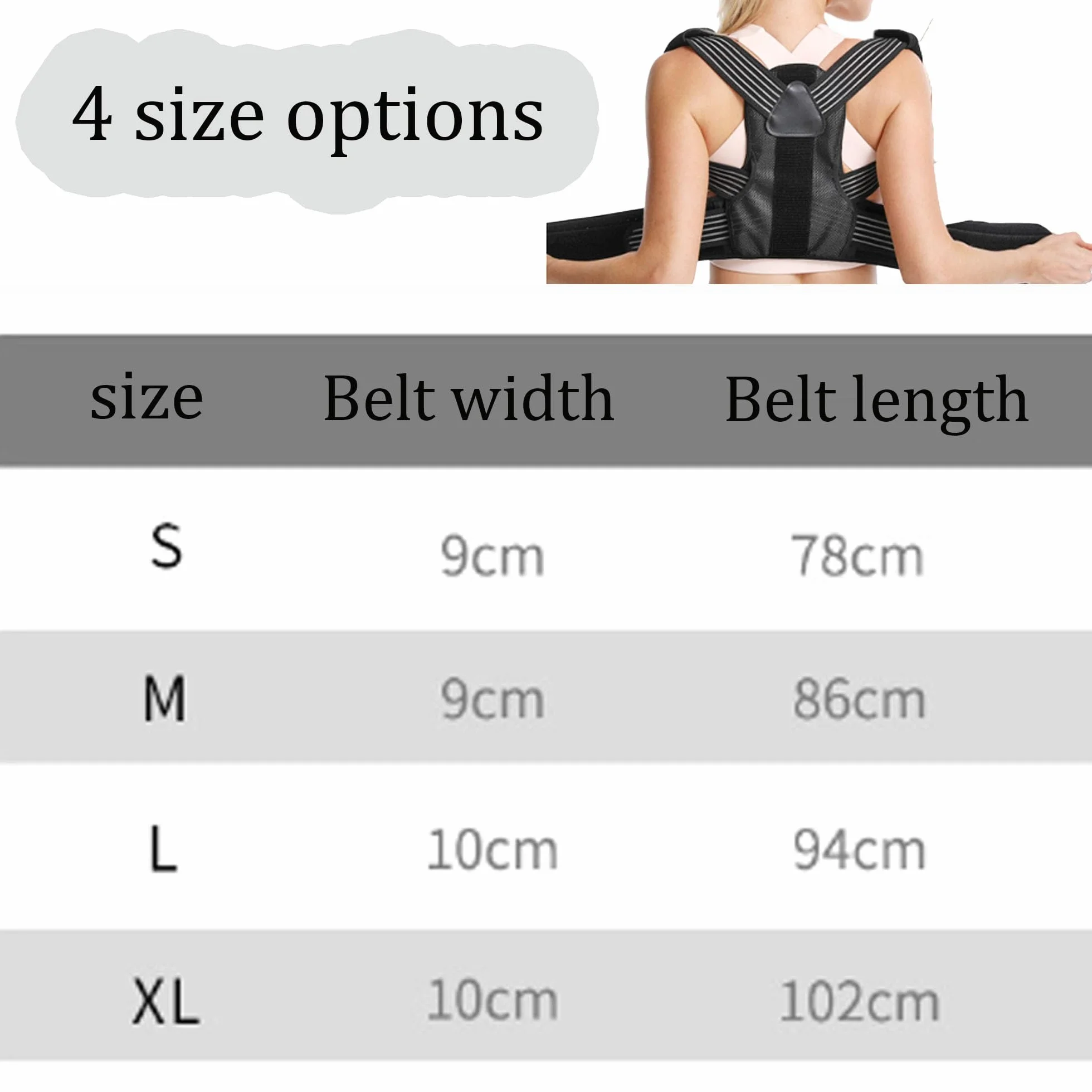 Correcteur de Posture Ajustable pour Enfants Homme Femme Soulage Douleurs Cervicales Dos Épaules S