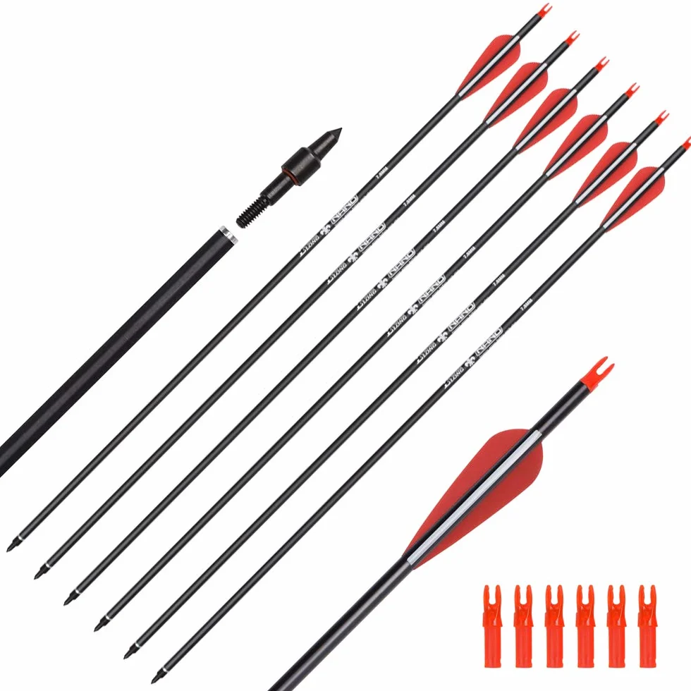 Flèches en Carbone 28 30 31 Pouces pour Arc Chasse Tir Cible Extérieur