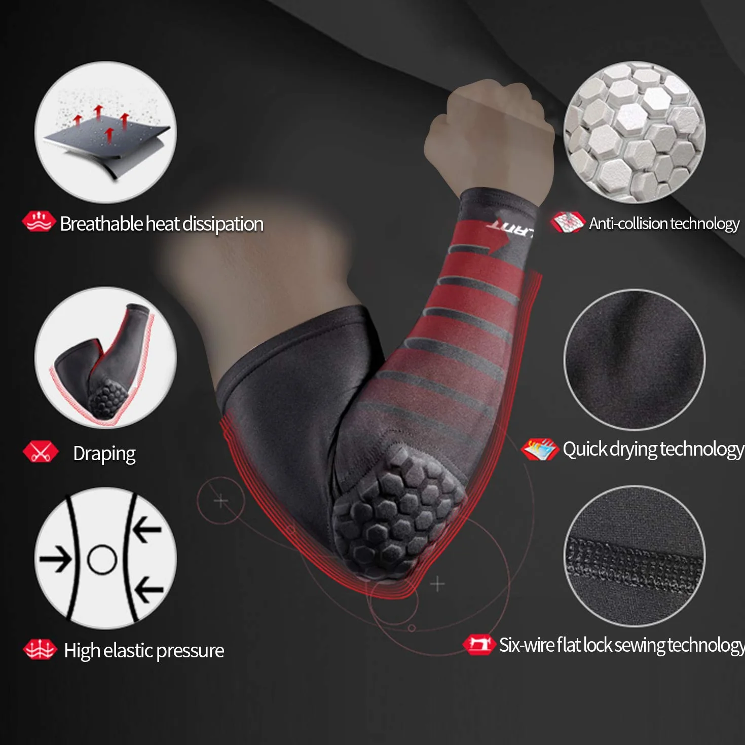 EULANT Coudière Volley Manchette Bras Basket 1 Paire Protection Coude Sport