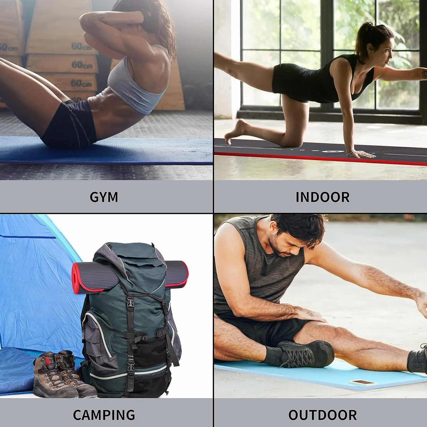 PROIRON Tapis de Yoga Epais 10MM Antidérapant Fitness Gymnastique