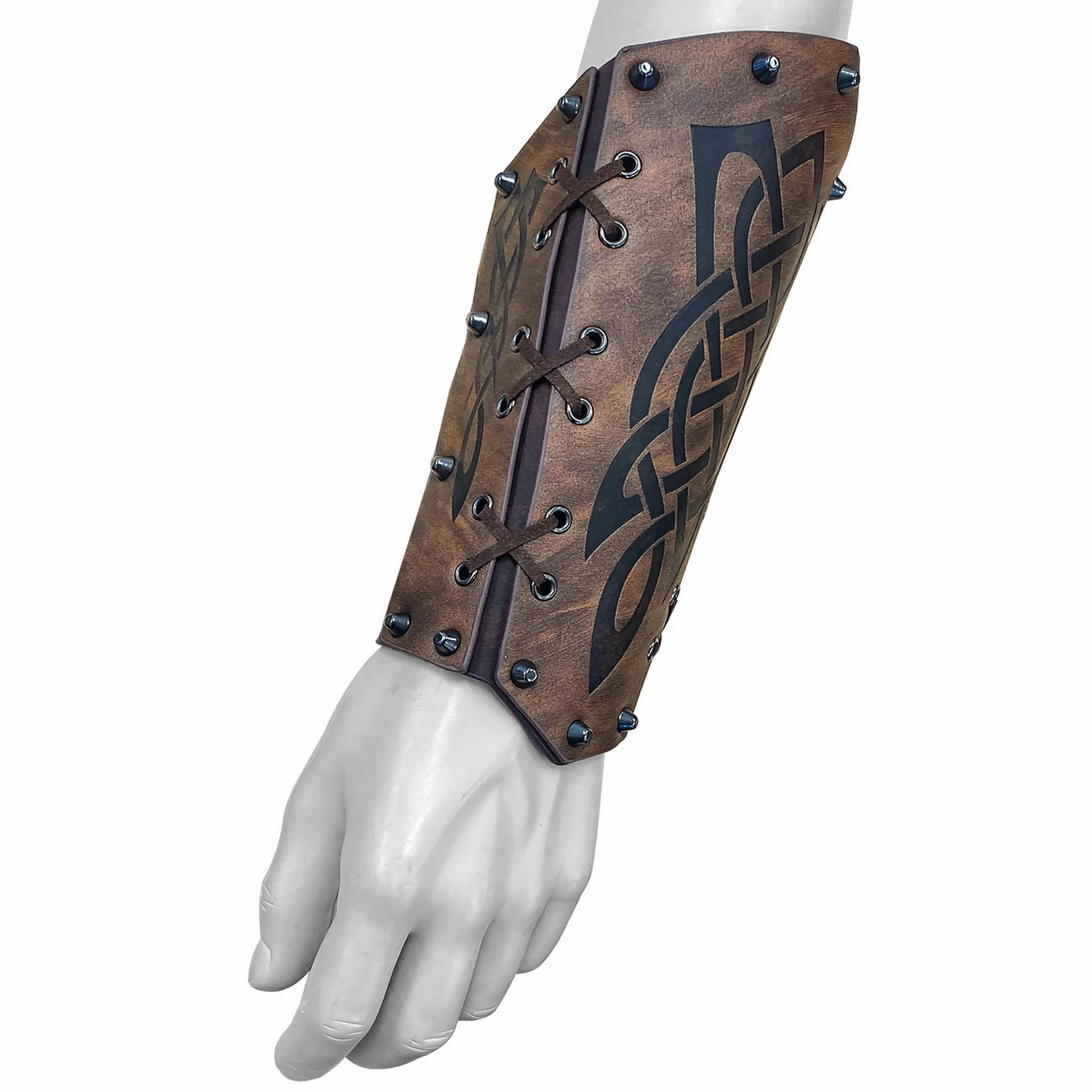 Bracelets Viking pour Homme en Faux Cuir, Protège Bras Médiéval, Accessoires LARP